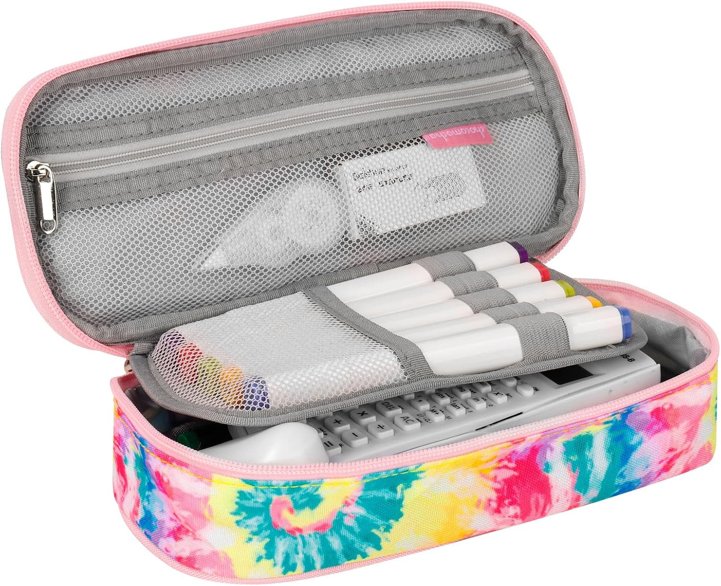 Choco Mocha Tie Dye Pencil Case for Girls, Soft Pencil Case Kids Pencils Pouch for Kindergarten Girls,Colorful