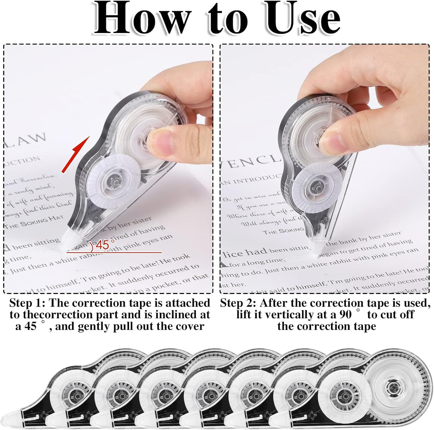 BESARME 36 Pack Correction Tapes, 39 Feet Each Correction Tape Easy To Use Applicator for Instant Corrections Roller for Students Office Supplies, 1/5 X 472 Inches