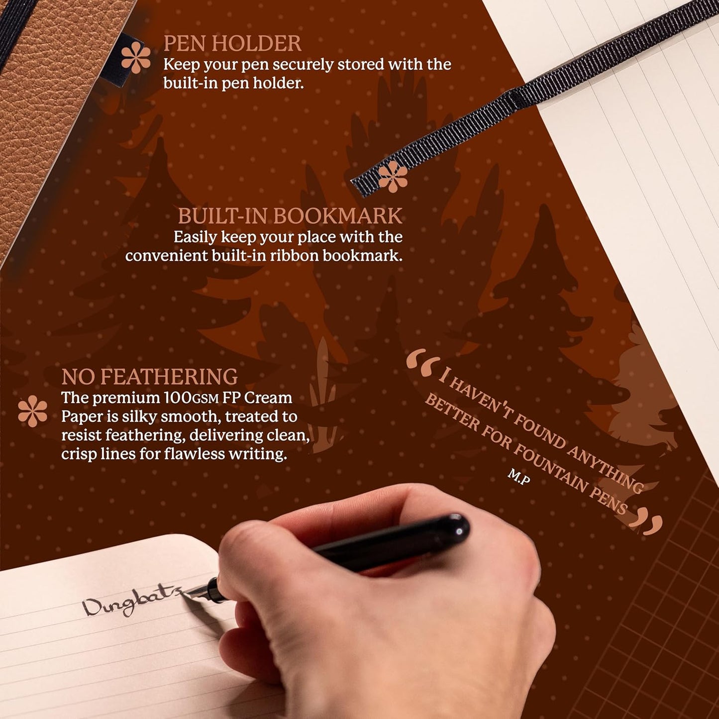 Dingbats A5 Wildlife Ruled Notebook Journal - Premium Vegan Leather Softcover Executive Journal for Women & Men - Work, Note Taking, Writing & Travel