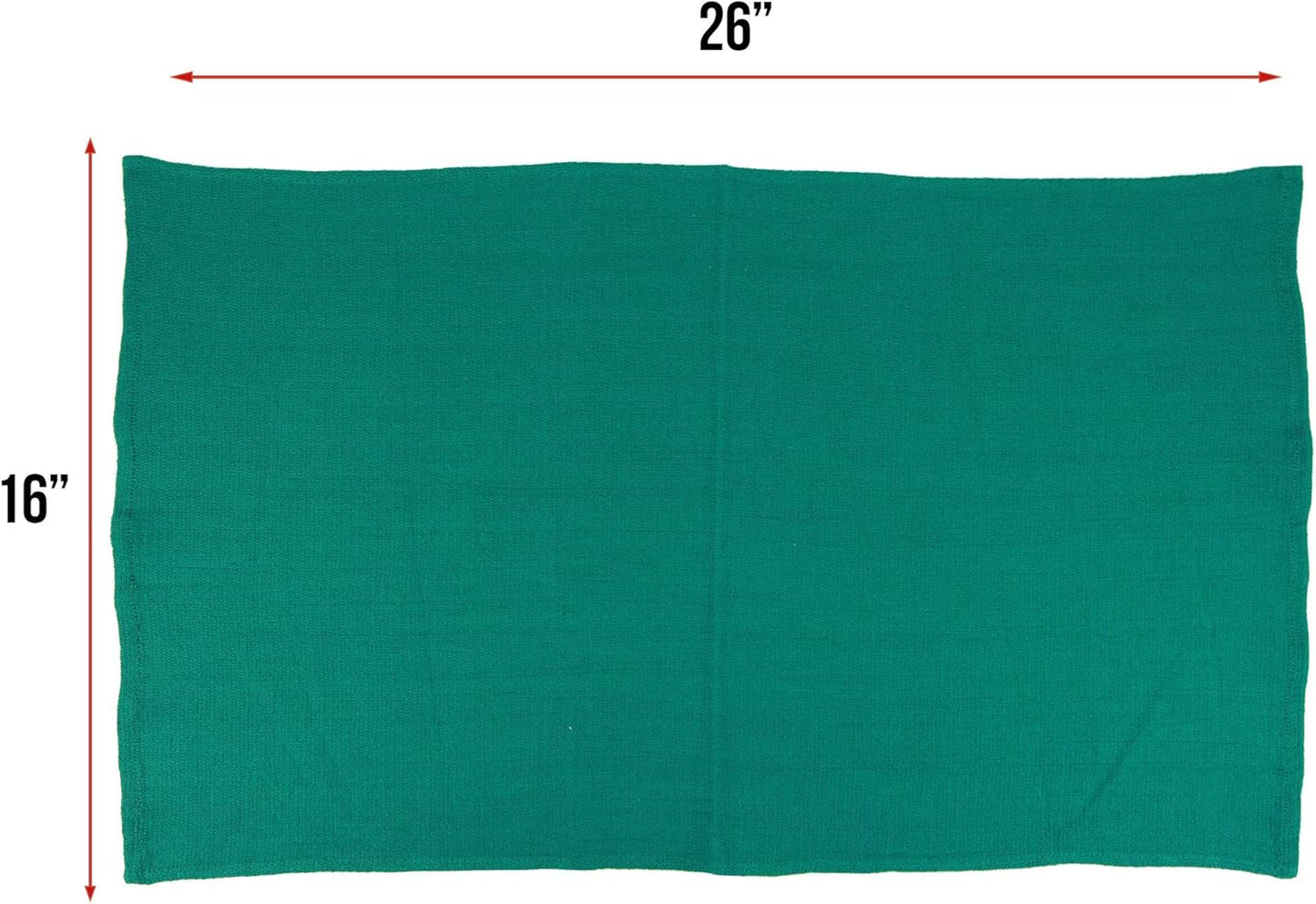 Arkwright Surgical Huck Towels - (Bulk Case of 120) Lint Free & Highly Absorbent Pre-Treated Cotton Cleaning Cloths, Perfect for Medical, Auto Detailing, Window, and Shop, 16 x 26 in, Hunter Green