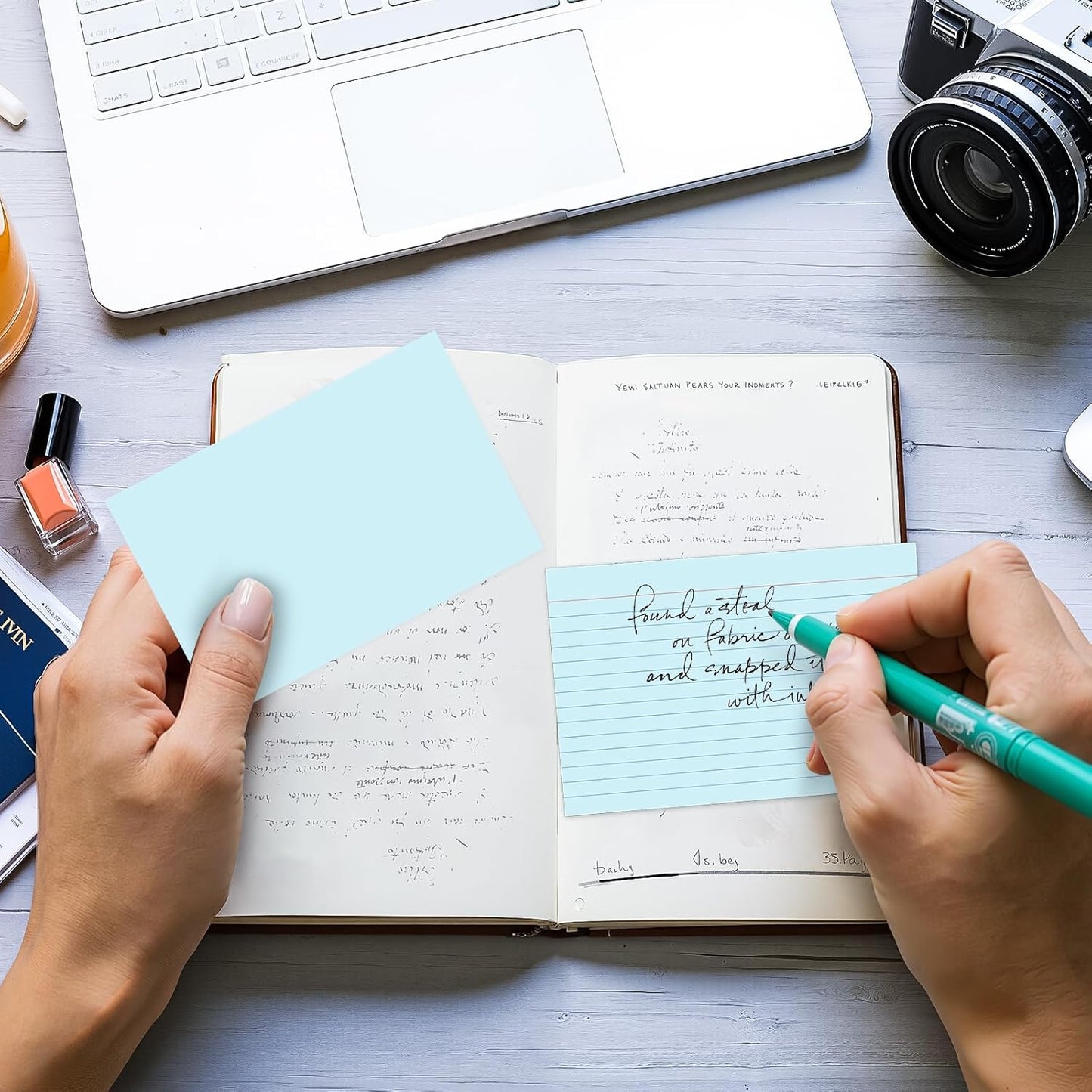 200 Count Index Cards 4x6 Inch, Colored Flash Card (40 Sheets Each), Note Taking for Students, Teachers, Professionals, Study Note Cards for Office Home School