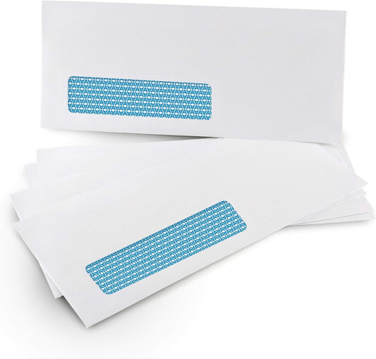 Aimoh 250#10 Single Left Window SELF Seal Security Envelopes - Super Strong Quick-Seal Self Sealing Closure, Security Tinted, Size 4-1/8 x 9-1/2 Inches, 24 LB - 250 Count (35210)