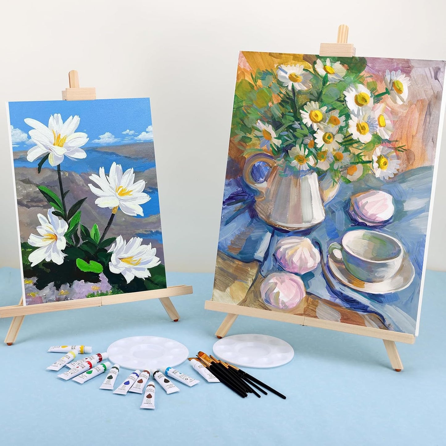 ESRICH 3 Pack Easel for Painting,Tabletop Easel A-Type Adjustable Table Easel for Painting, Holds Highest to 21" Canvas Portable Suitable,Painting Easel for Artists, Beginners, Students