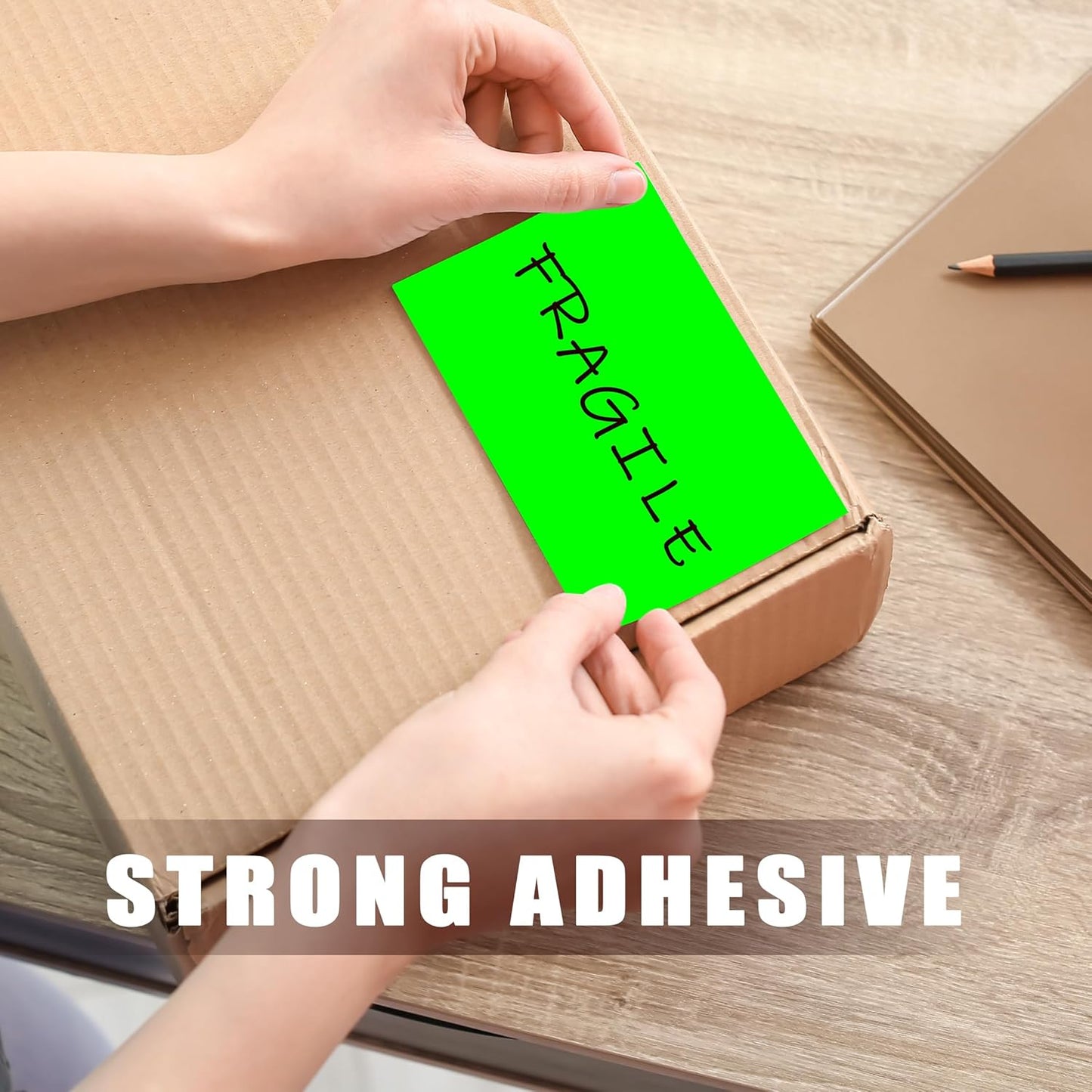3 x 5 Inch 250Pcs Rectangle Color Coding Stickers,Strong Adhesion Easy to Write Label for Moving,Box Organization,Inventory,Business,Fluorescent Green