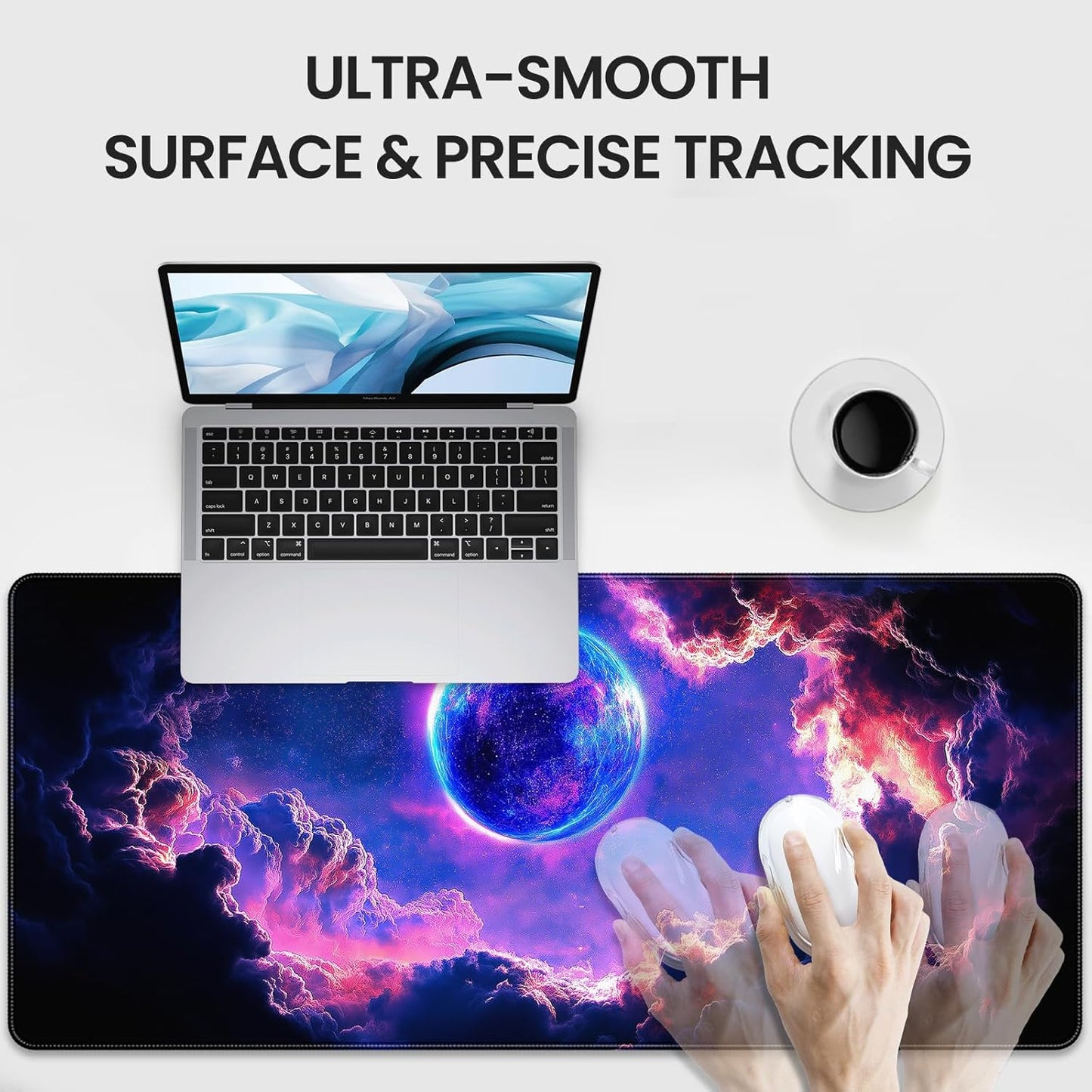 35.4 x 15.7 inches, Large Desktop Mouse pad, Keyboard and Mouse Pads for Work and Home Computers, and Large Laptop Mouse mat，Dazzling Planet