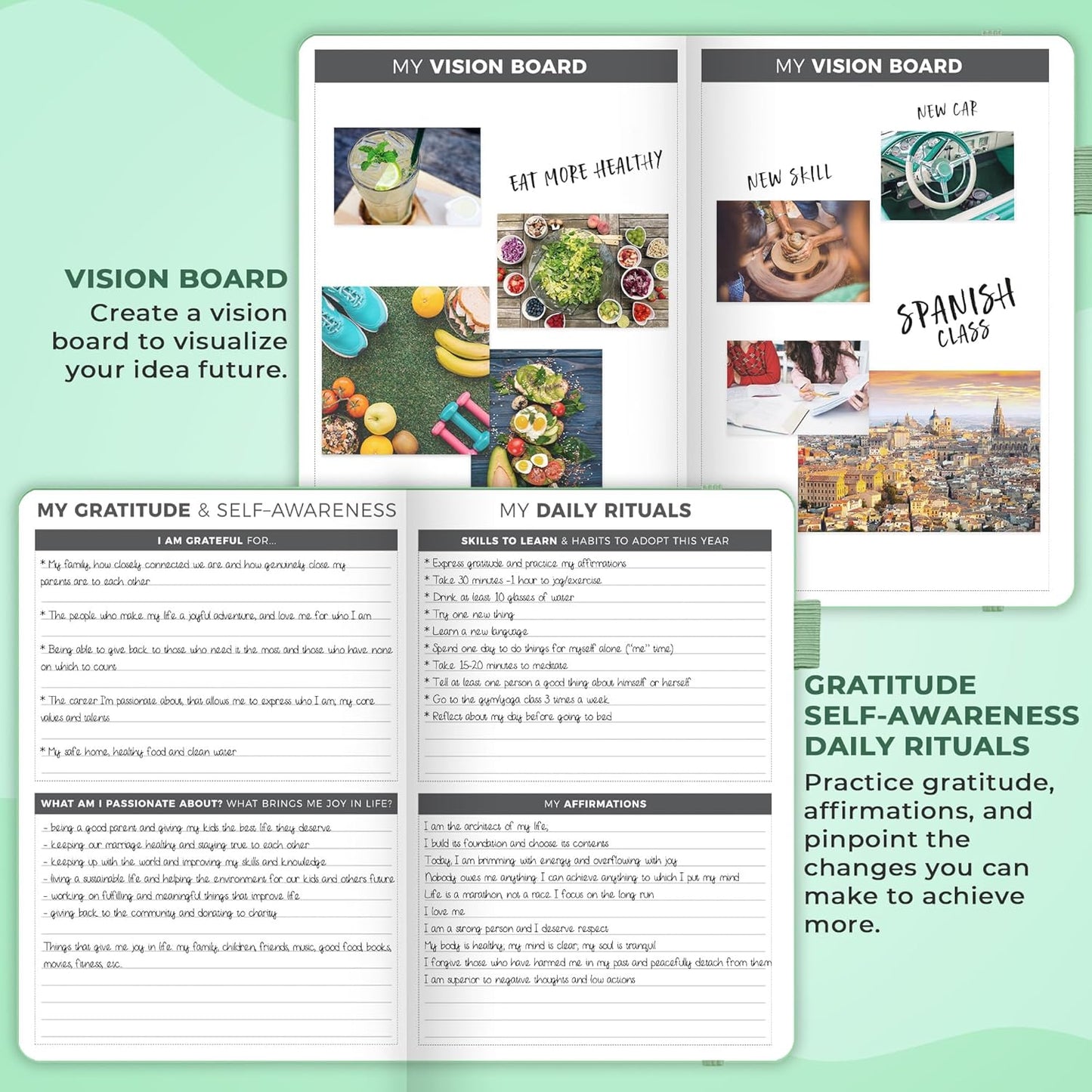 Clever Fox Planner – Undated Weekly & Monthly Planner for Productivity, Time Management & Goals – Organizer Journal – A5 (Mint)