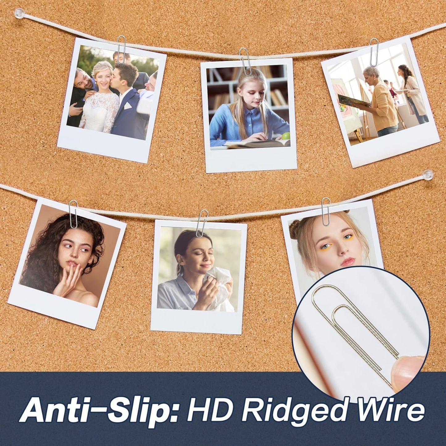 Deli Jumbo Paper Clips Nonskid, 1000 Large Paper Clips, 10 Boxes of 100 Each, Silver