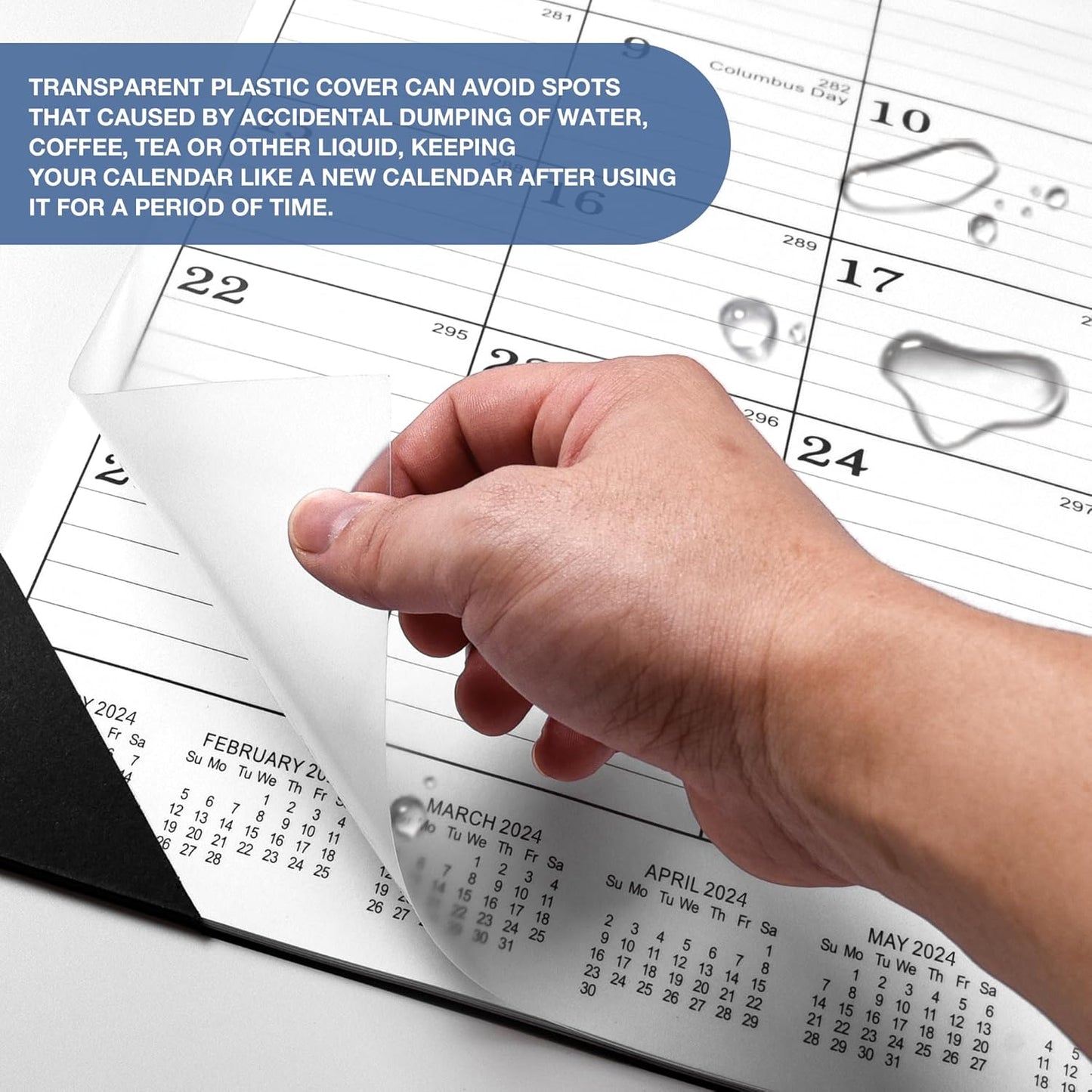 Desk Calendar 2025-2026,July 2025 to December 2026,Desk calendar 2025-2026 Large 22x17, Classroom Calendar 2026 with PVC Cover,Round Holes& NOTES List (Black),18 Months Calender 2026