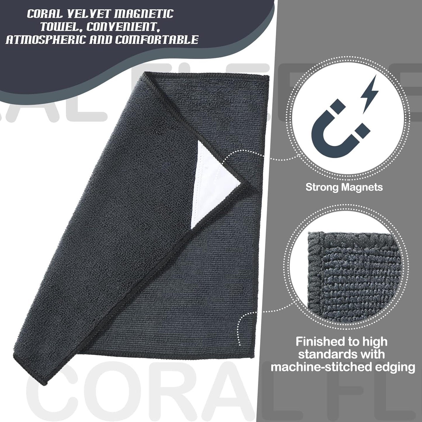 Gerrii 8 Pcs Magnetic Cleaning Cloth Dry Erasers for White Boards Compatible with Most Whiteboards Dry Erase Reusable Microfiber Cloth Eraser 12 x 12 Inch(Dark Gray)