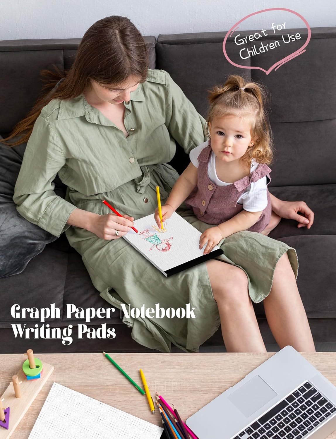 Dotted Paper 8.5 x 11, 6 Pack Dot Grid Paper Pad, 30 Sheets Per Pad Dotted Journal Notepad 8.5 x 11, Easy Tear-Off 5x5 Dots Journal Paper Pads for Office, School