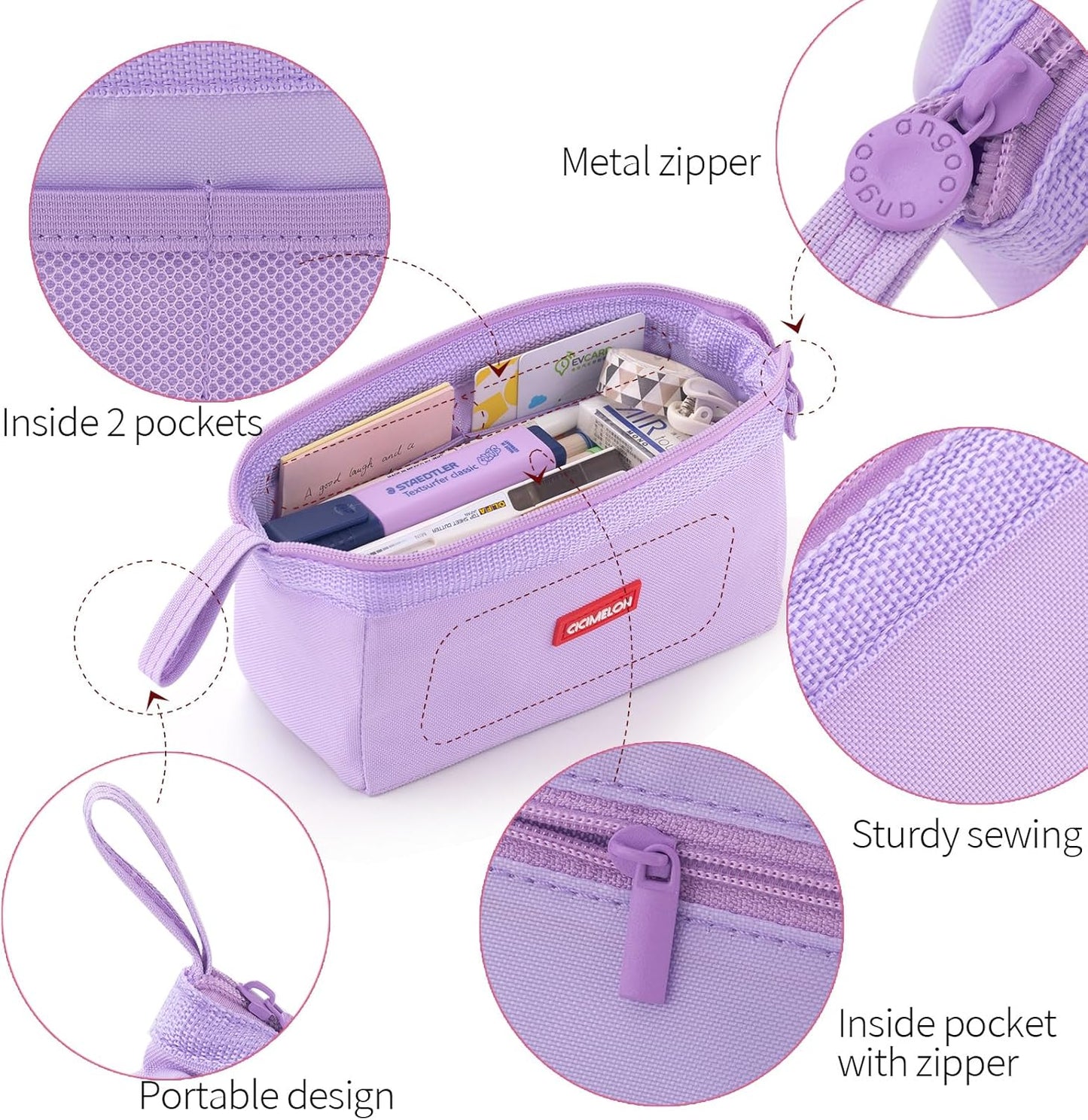 CICIMELON Pencil Case Large Capacity Pencil Pouch Pen Bag for School Teen Girl Boy Men Women