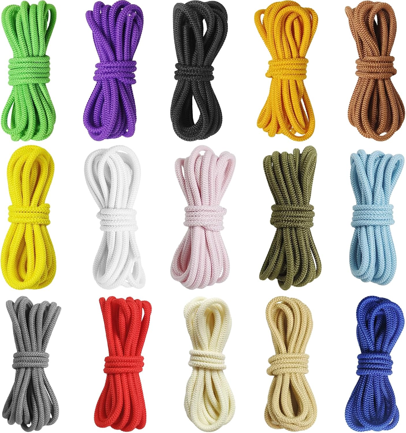 3mm No-Slip Bungee Cord - 15 Color Assortment - 1/8 Inch Strong Elastic String for Crafts, Kayak Tie Downs,Sports Gear,Hair Bands, Sewing，Shoe Laces, Camping & DIY Projects