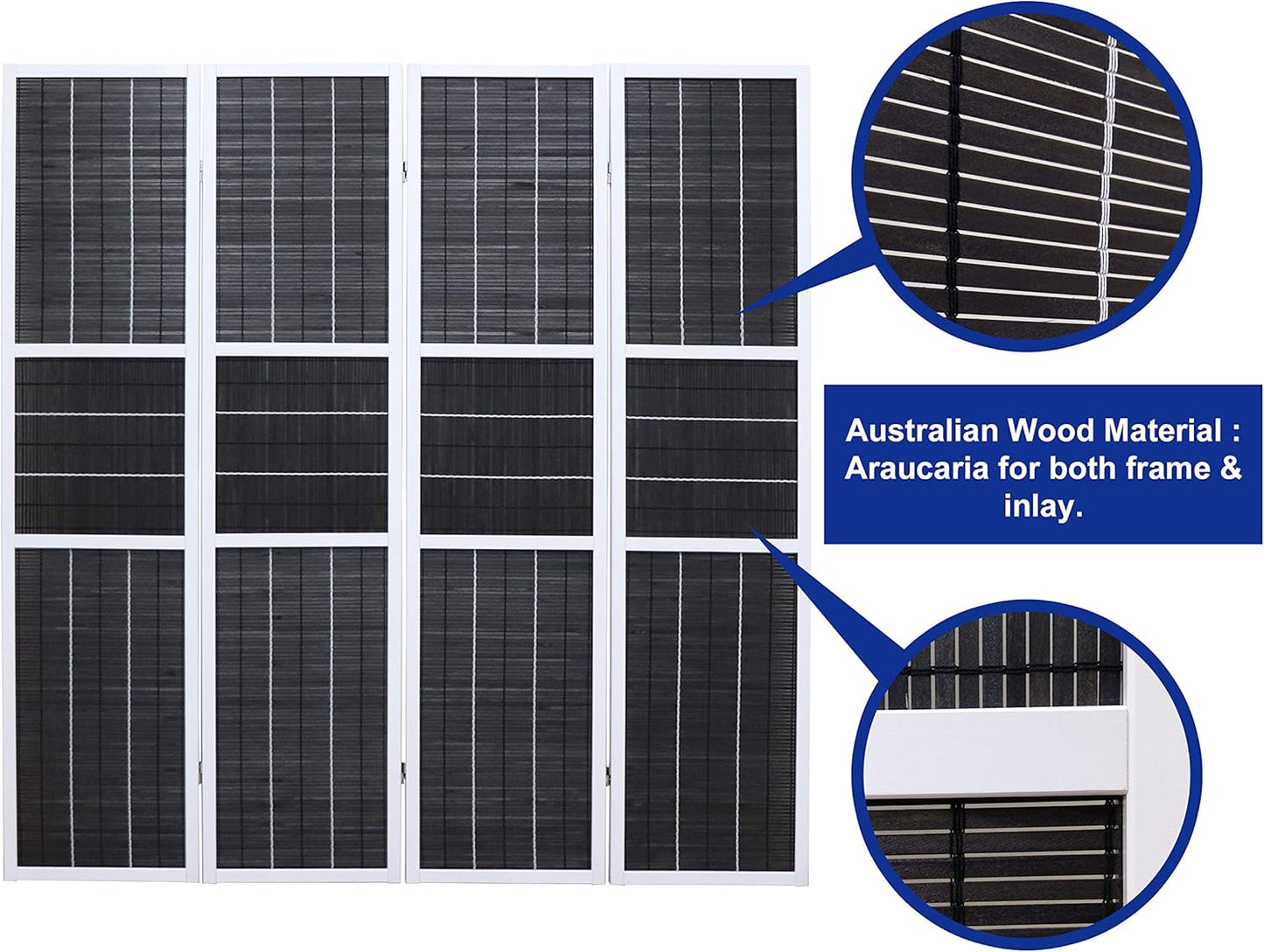 4 Panel 6ft Tall Modern Style Standing Wall Partition Room Divider Panel Indoor Separation, Folding Privacy Screens, Living Room, Partition & Space Divider, Freestanding Inexpensive