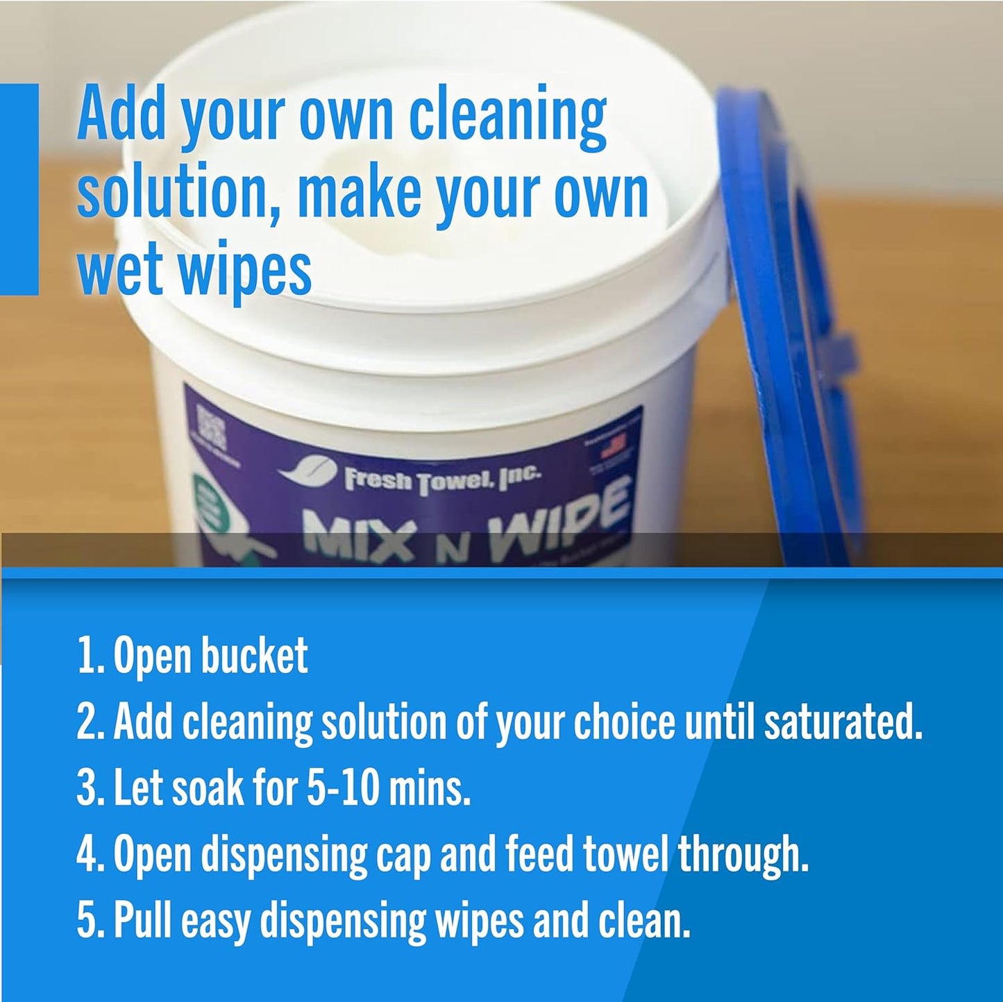 Fresh Towel Mix-N-Wipe Dry Wipes Refill, 1-Pack (220 Sheets) – Make Your Own Wet Wipes – 6" x 9" Sheets – Bulk Paper Towels