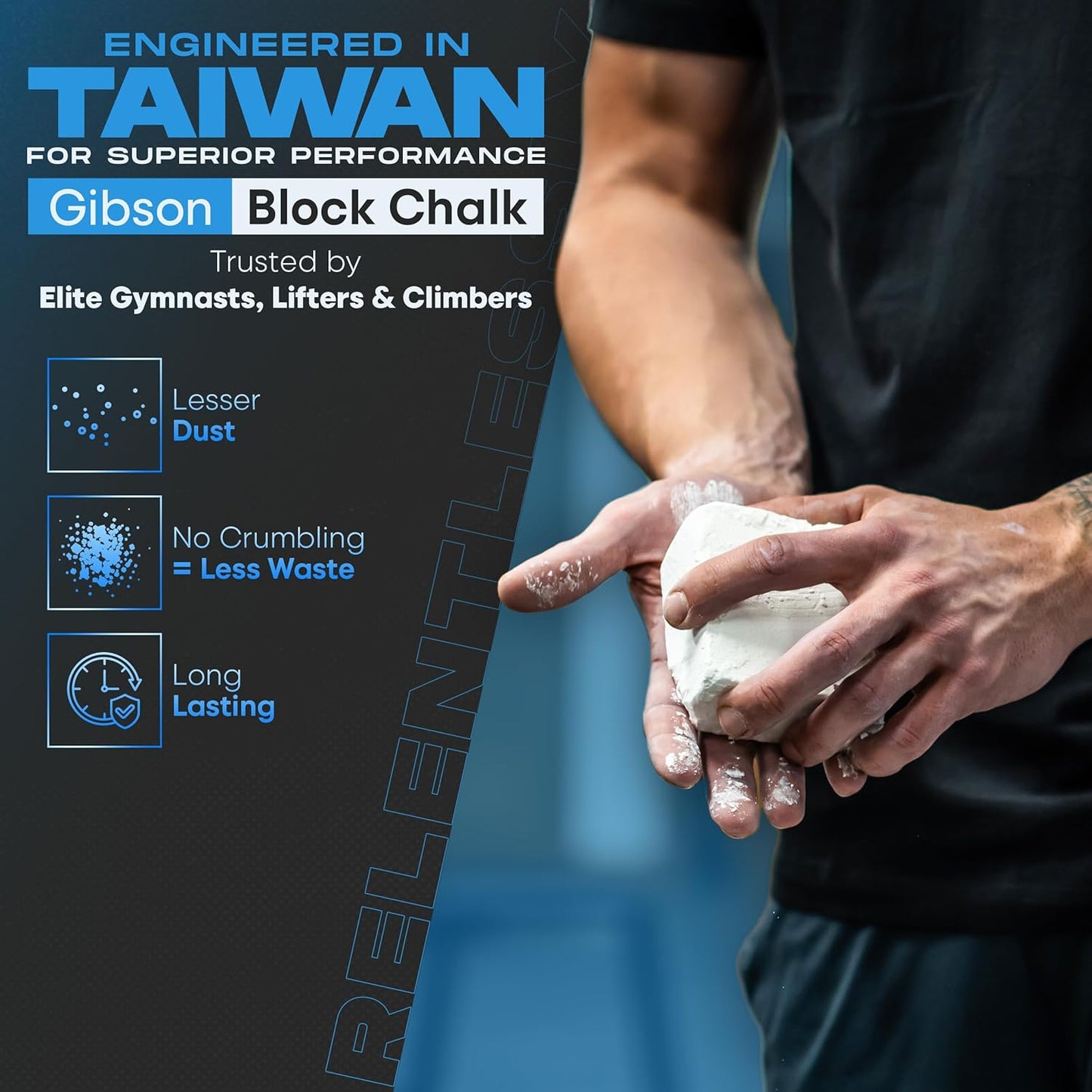 Gibson Athletic Gymnastic Powder Chalk Block, Premium Taiwan Gymnastics Chalk Blocks, Pack of 8 Chalk Blocks, Magnesium Carbonate, Weightlifting, Rock Climbing Powder Chalk, 1Lb (8 Blocks x 2oz)