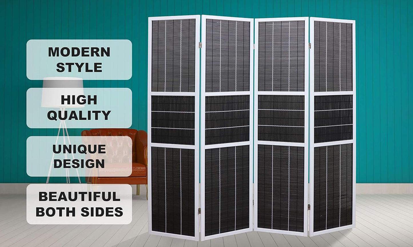 4 Panel 6ft Tall Modern Style Standing Wall Partition Room Divider Panel Indoor Separation, Folding Privacy Screens, Living Room, Partition & Space Divider, Freestanding Inexpensive