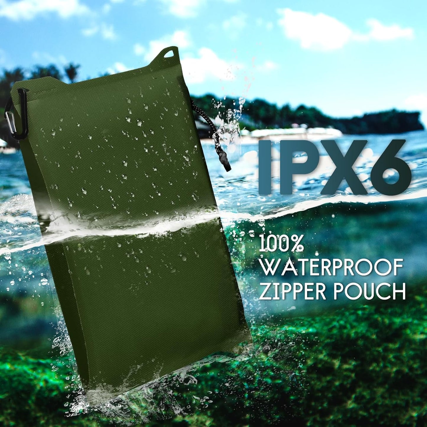 Haimont Waterproof Pouch, Small Waterproof Dry Bag with Upgrade Zipper for Travel Boating Kayaking Hiking Document Organizer