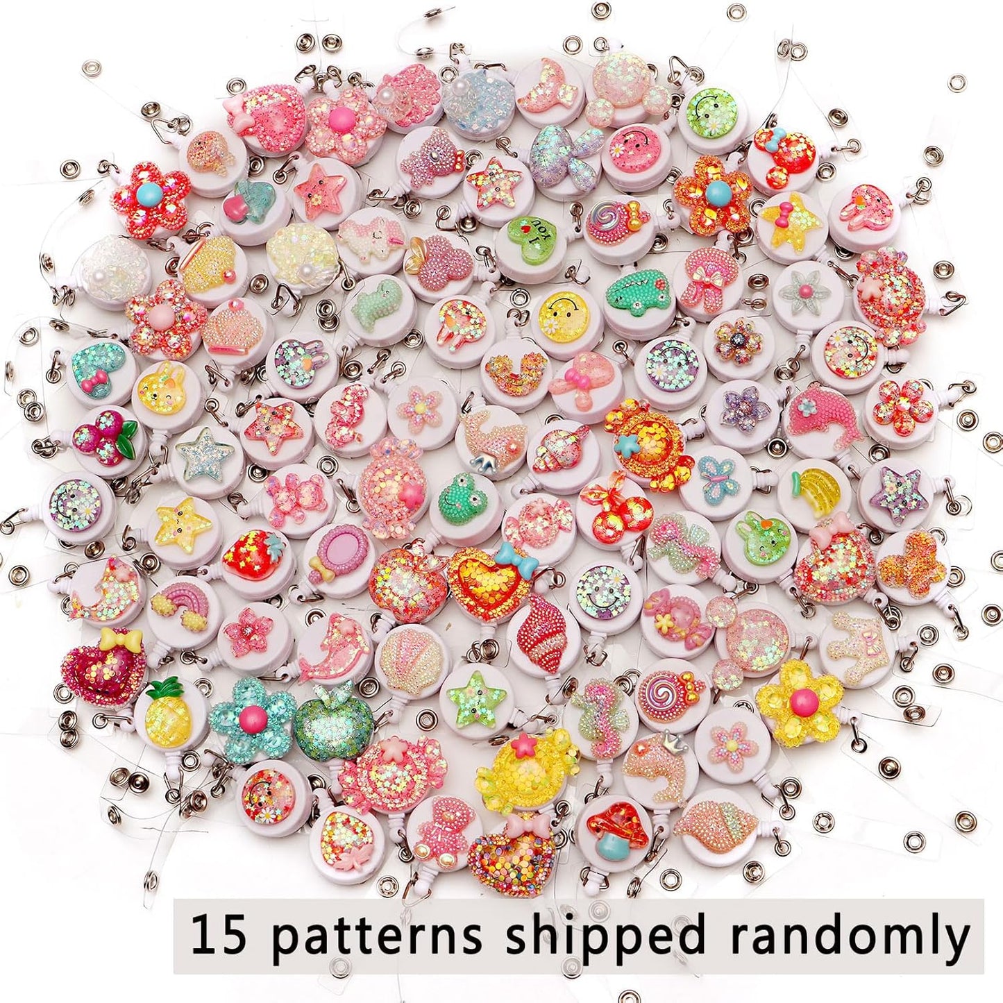 10PCS Badge Reel Clip Retractable Lanyard for Id Badges - Women & Nurses, Cute Card Holder Reel