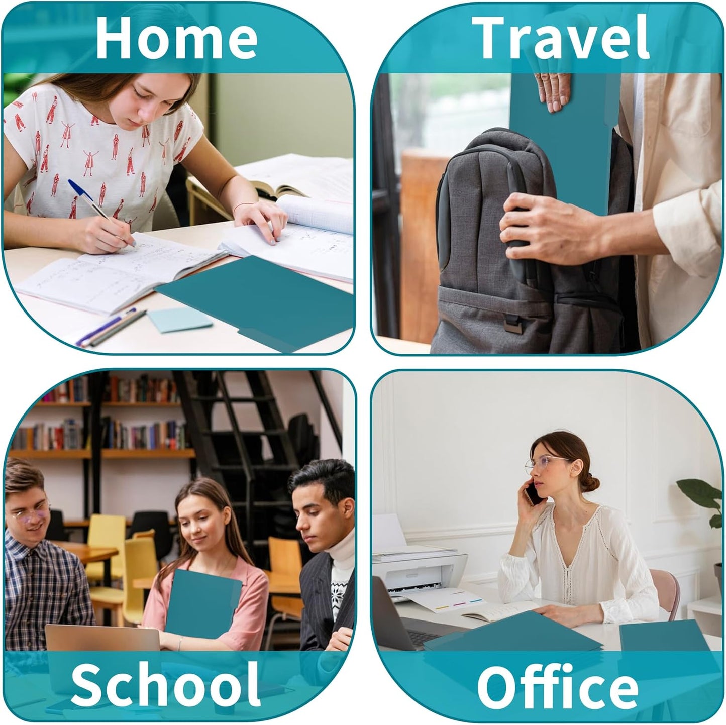 100 Packs Colored File Folders,Royal Blue File Folders Letter Size,1/3 Cut Tabs File Folder,Two-Tone File Folder,Manila File Folders for Office,School and Home,Organization