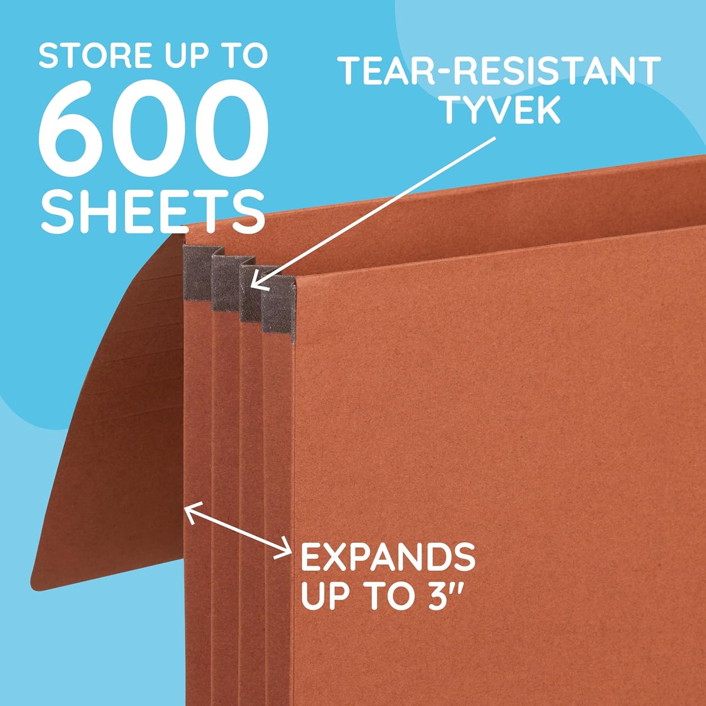 Blue Summit Accordion File Wallet with Flap and Cord Closure, Letter Size, 3.5” Expansion – 10 PackExpanding Accordion File Wallet, Letter Size, 3.5” Expansion, 10 File Wallets