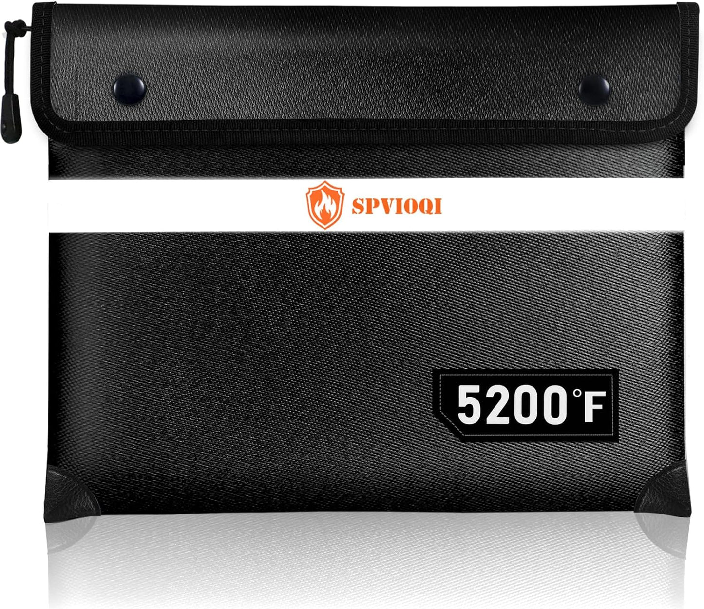 Fireproof Document Bag 5200°F with Heat Insulated, Fireproof Money Bag for Cash with Zipper and Reflective Strip, 14.2” X 11” Fireproof Safe Storage Pouch for Valuables