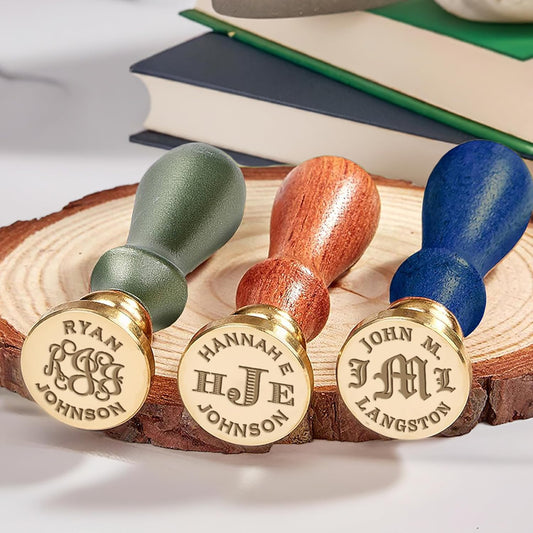 Custom Wax Seal Stamp Kit with Your Monogram & Name-Multiple Font Options-USA Handcrafted