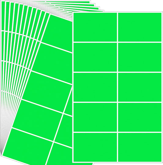 240 Pack Green Label Stickers,3"x2" Rectangular Sticker Labels,Large Name Labels for Kids Clothing