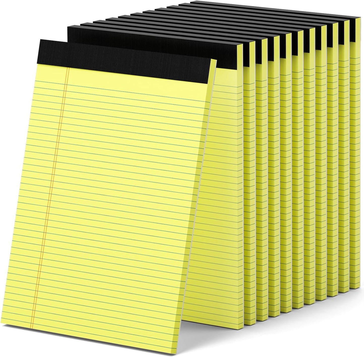 12 Pack Yellow Legal Pads 8.5 x 11.75 College Ruled Yellow Note Pad Narrow Ruled 30 Sheets Notepads Perforated Writing Pad Clear Print 8x11 Legal Pads Pads of Paper