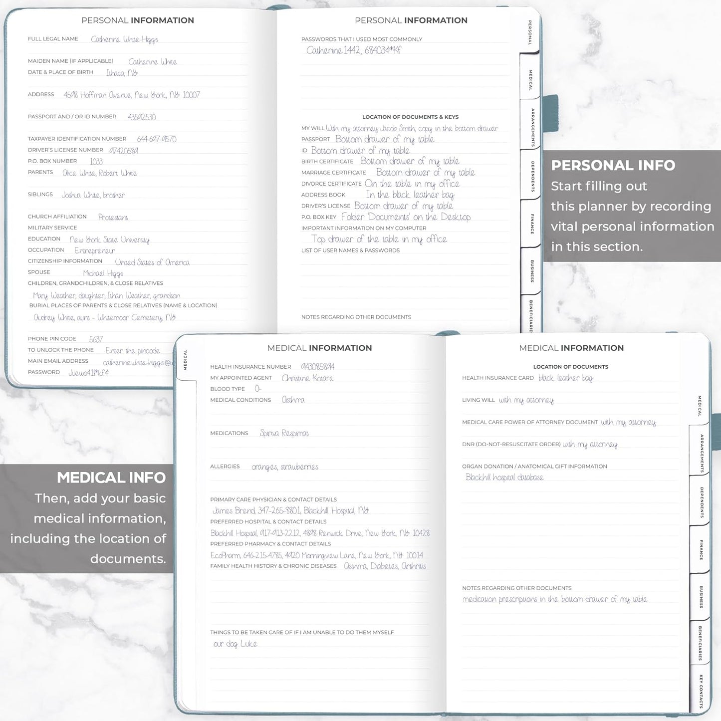 Clever Fox Large End of Life Planner – Guided Final Arrangements Organizer Notebook for Instructions, Beneficiary Info, Will Preparation, Last Wishes & Funeral Planning – 8.5" x 11" (Blue Surf)