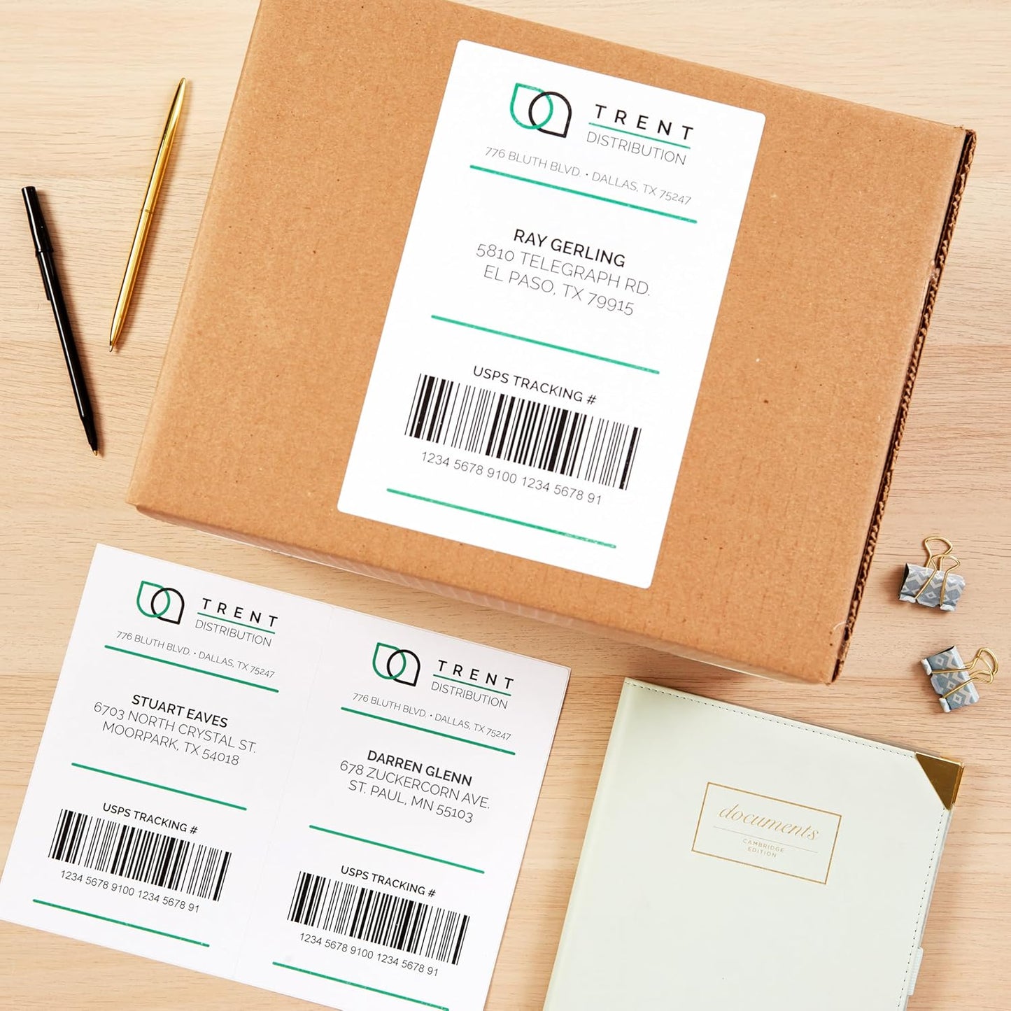 Avery Half-Sheet Printable Shipping Labels, 5.5" x 8.5" Customizable Stickers, White, 400 Blank Mailing Labels, Great for Mailing, Shipping, Organizing, and More (21526)