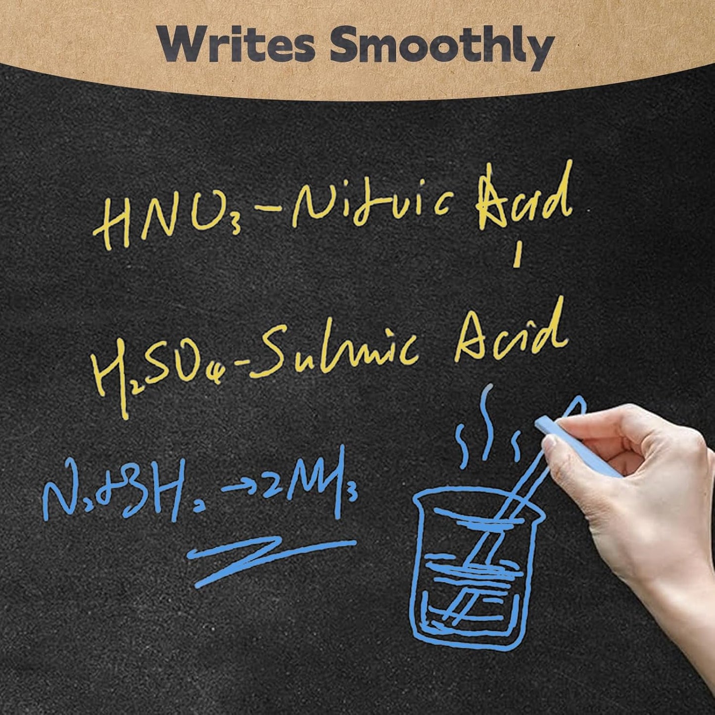 Colored Chalk 100PCS, 5 Colors, Low Dust Chalks Stick Bulk for Chalkboard Blackboard Non-Toxic