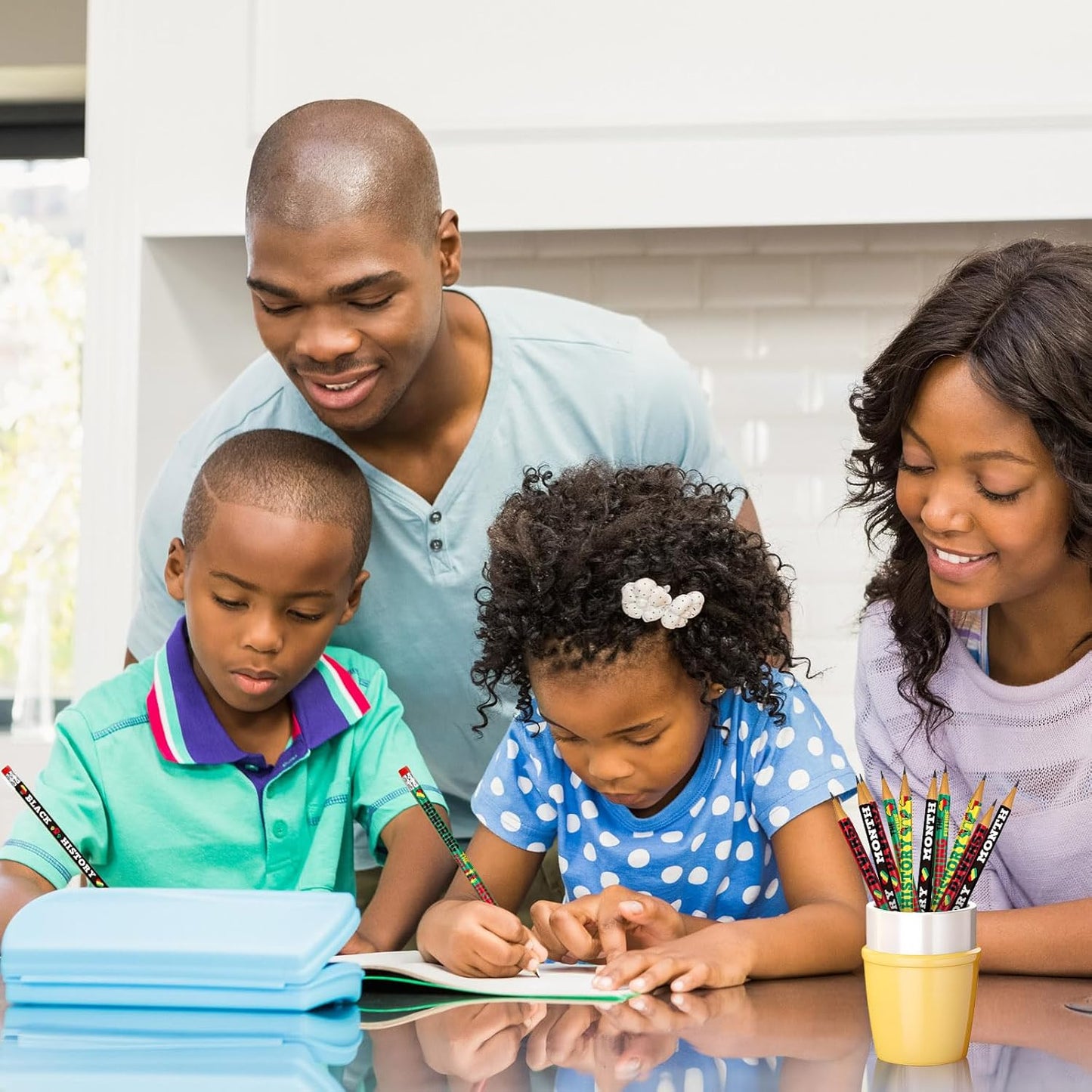 Cinrobiye 100 PCS Juneteenth & Black History Month Inspirational Wood Pencils with Eraser, Classroom Gifts, Bulk School Supplies, Kids Office Giveaways, Party Favors, Prizes