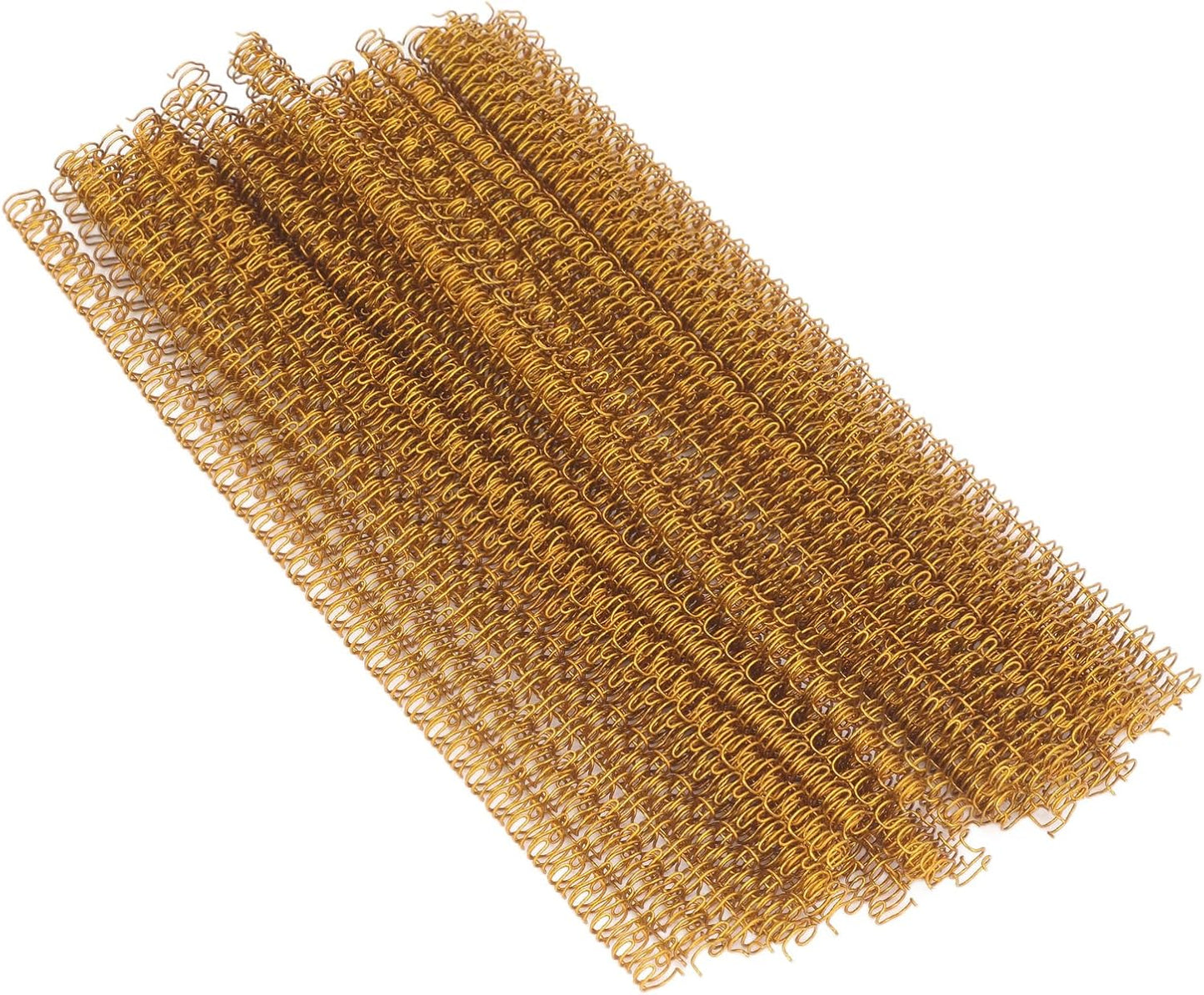 100 Pack Double Loop Wire Binding Spines, YolieraArt 1/4 Inch Spiral Binding Coils for Letter Size,Metal Bindings for Notebook Binder Machine (20 Sheet Capacity, 100P, 3:1 Pitch Twin Combs, Gold)