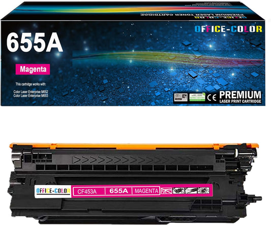 655A Magenta Toner Cartridge Replacement for HP 655A CF453A for HP Color Laser Enterprise M652, M653 M681,M682 Series