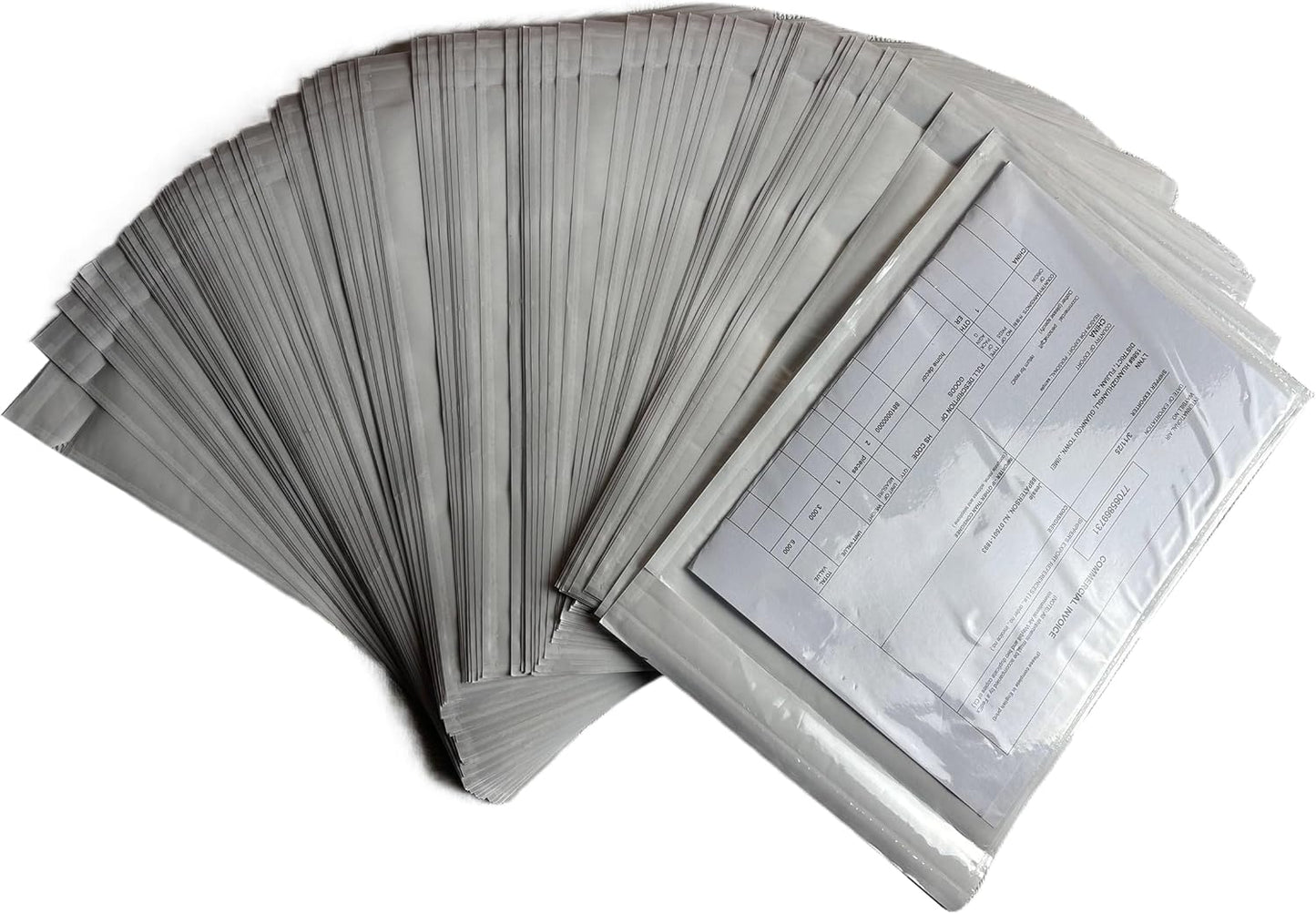 100 Pack Packing List Envelopes, 6.7 x 10 inches, Clear Self-Adhesive Shipping Labels Sleeves/Pouches