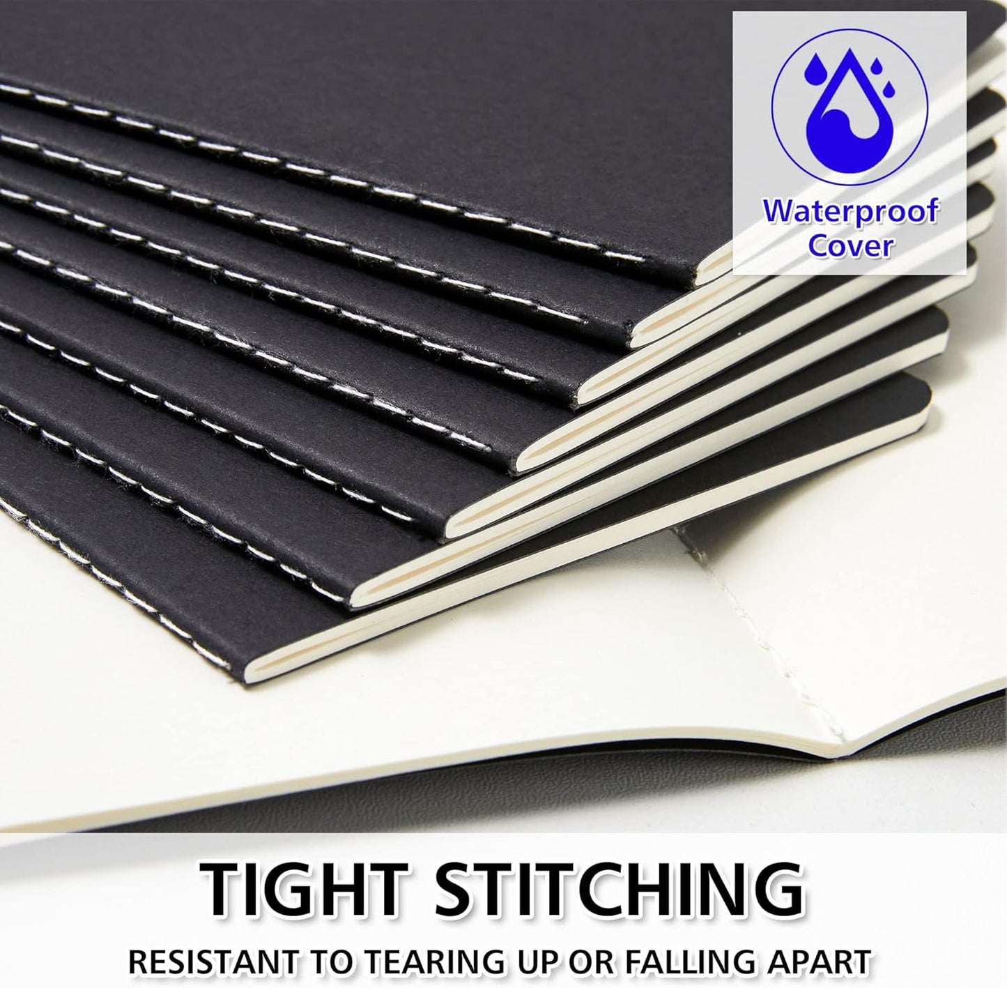 feela 170 Pack Blank Kraft Notebooks, Unlined Sketchbook Mini Cute Note Pad for Drawing Writing, Journal Bulk For Kids Students Office School Supplies, A6, 48 Pages, 4.25” X 5.5”, Black