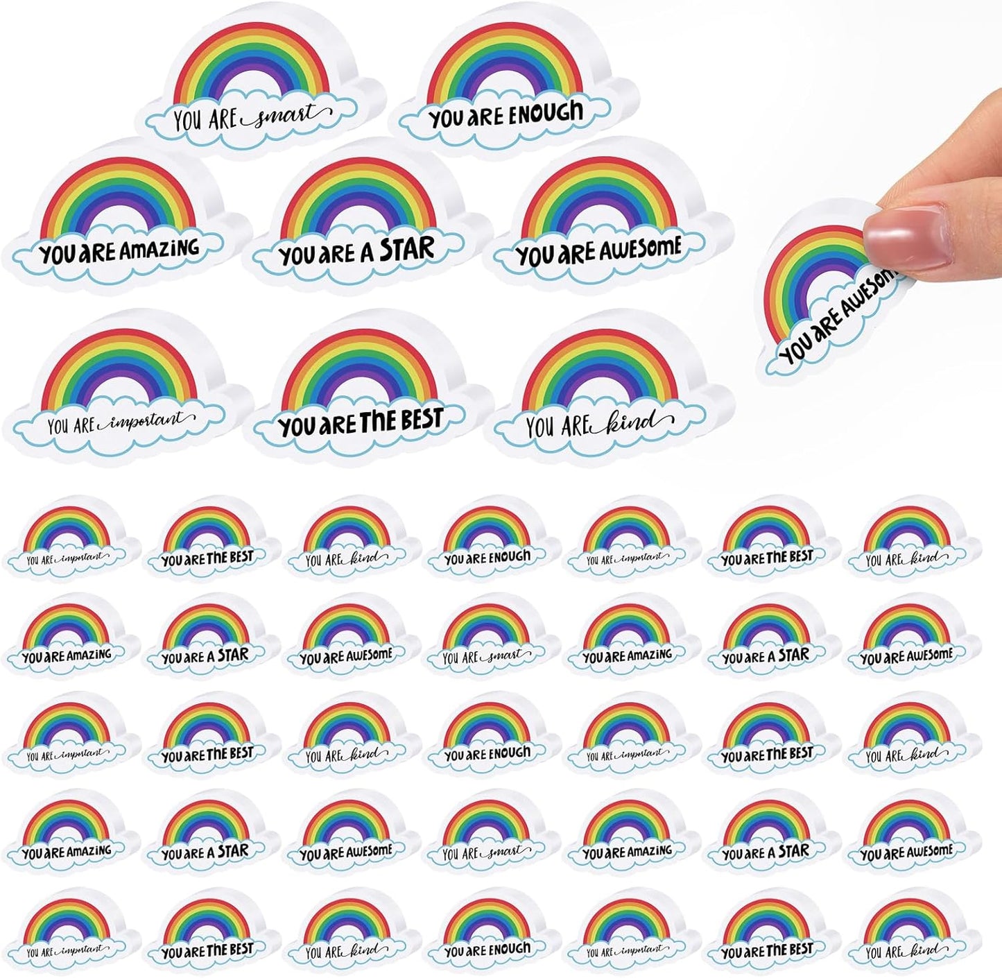 100 Pcs Inspirational Erasers Bulk Mini Pencil Erasers Gifts for Teacher Motivational Office Party Favors Supplies