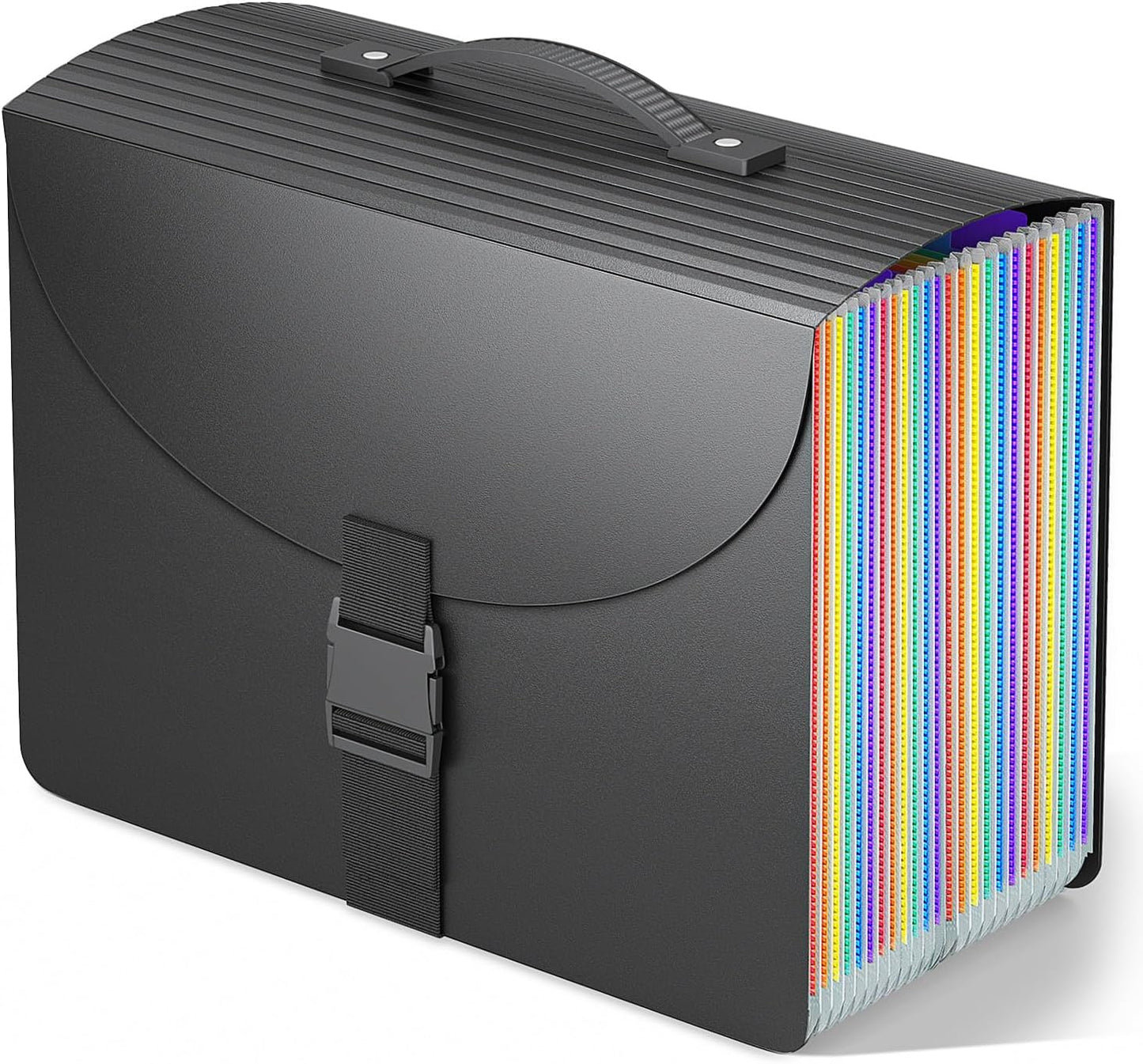 25 Pockets File Organizer with Plastic Handle,Expanding File Folders for Receipt,Paper,Documents,Monthly tab Including in Accordion File Folder Organizer,Perfect Filing Folder Matte