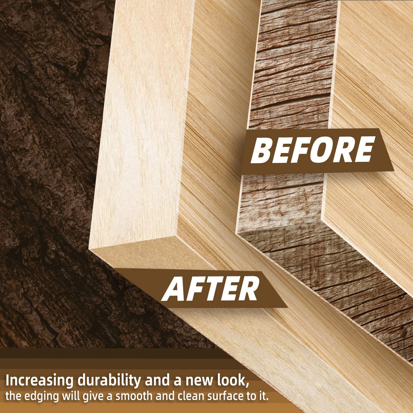 GSCIT Club Birch Edge Banding, 1 inch x 250ft roll of Veneer Edge Banding Preglued Flexible, Real Wood Tape Banding