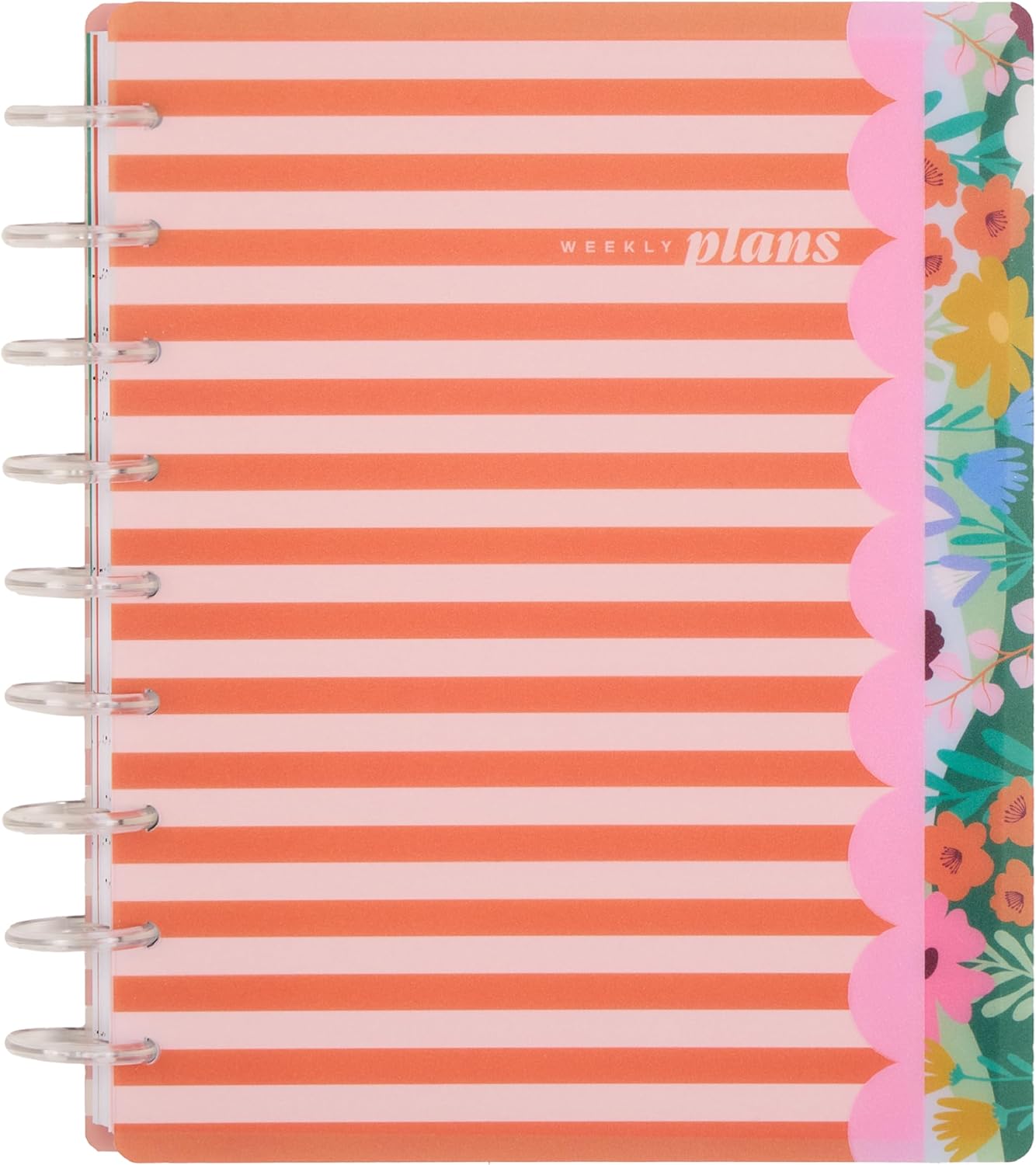 Happy Planner Disc-Bound Planner Jan.–Dec. 2026, Includes 3 Extra Months and 2 Sticker Sheets, Classic Size, 7" x 9.25", Dashboard Layout, Floral Color Beat