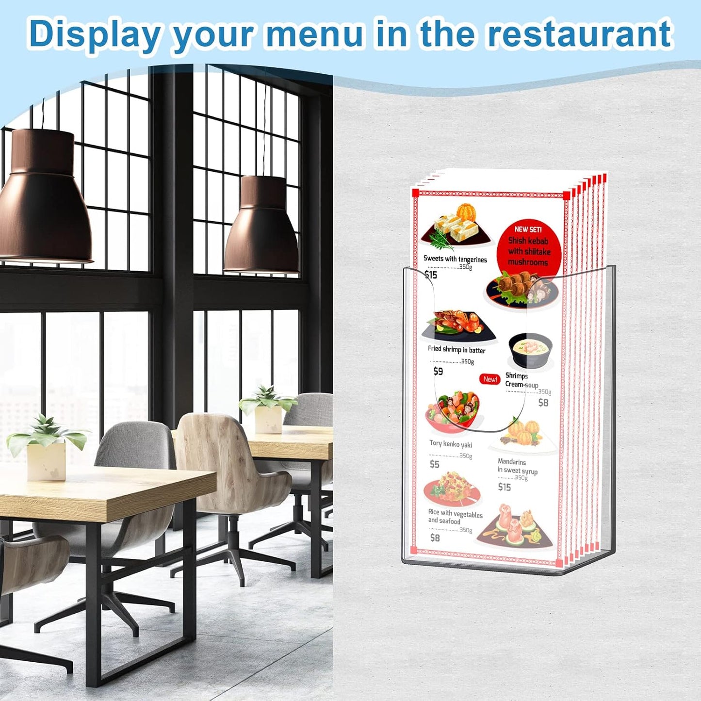 Blulu 20 Pcs Acrylic Brochure Holder Wall Mount, 4 x 6 Inches Clear Flyer Holder Rack, Plastic Pamphlet Stand with Nails for Magazine, Booklet, Card, Bookmark Display, Home Office and Church Supplies