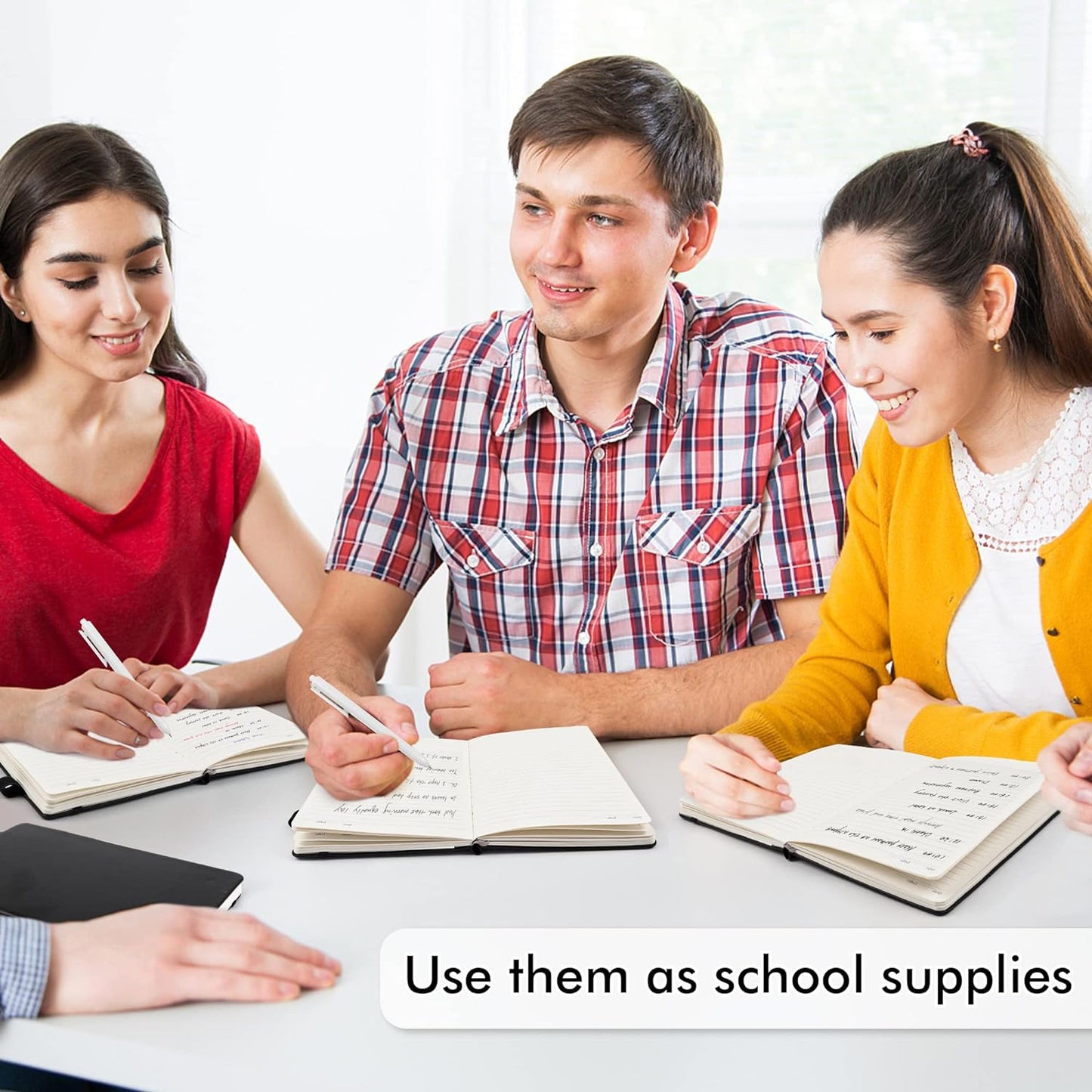 feela 18 Pack Journal Notebook for Work, Business Notebook Bulk Hardcover Lined Writing Journal with Pen Holder for Men Women Note Taking, with 18 Black Pens, 120 GSM, 5.1”x8.3”, A5, Black