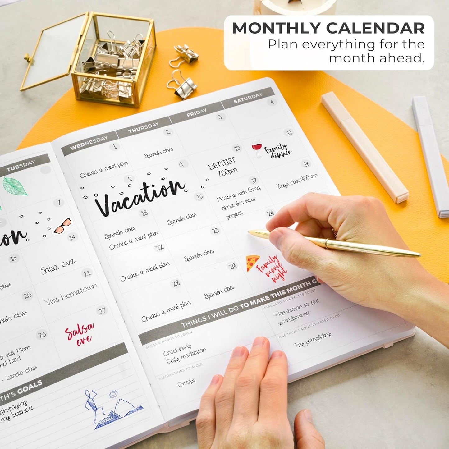 Clever Fox Planner PRO – Weekly & Monthly Life Planner to Increase Productivity, Time Management and Hit Your Goals, 8.5x11″ (Rose Gold)