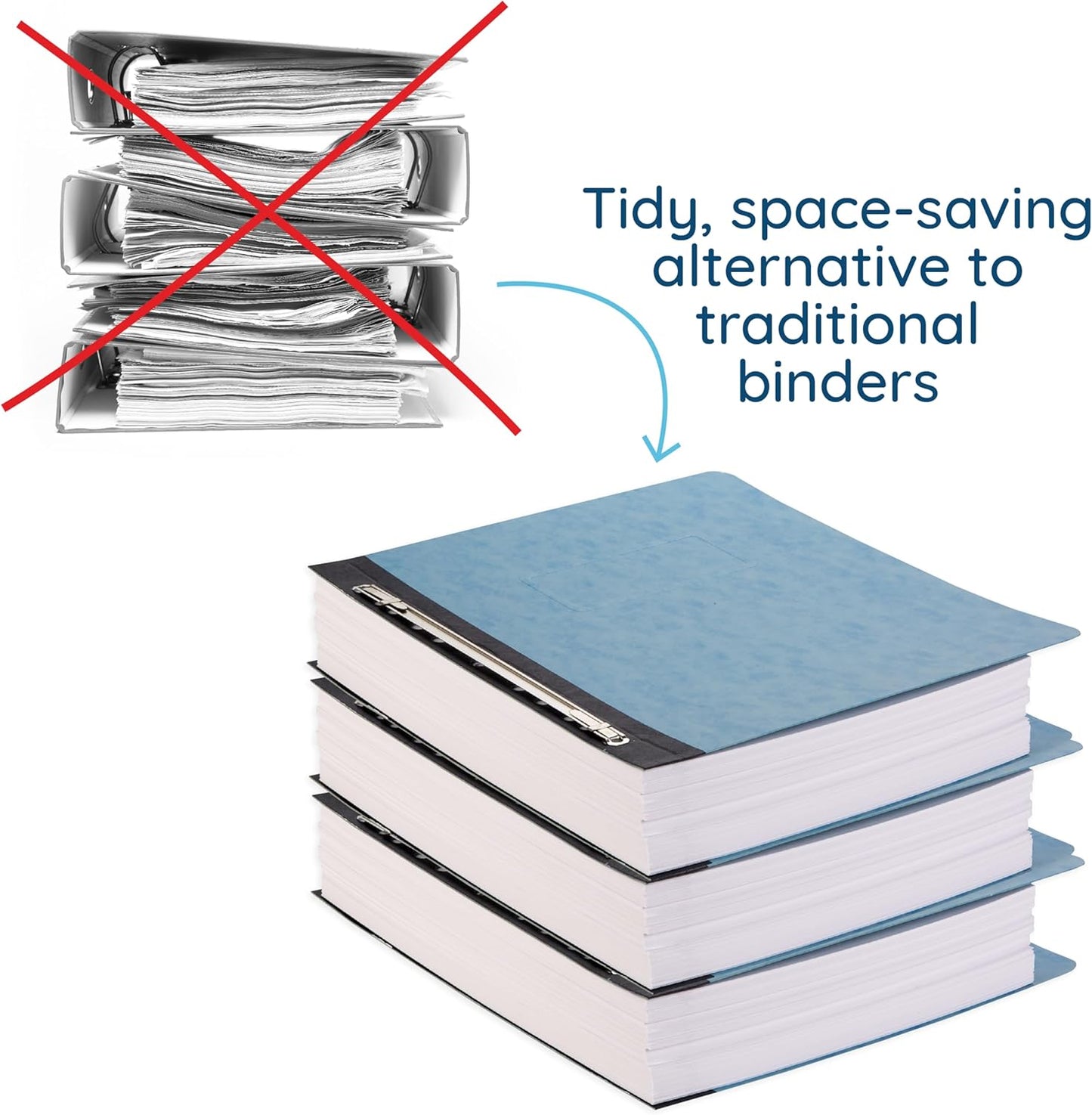 25 Blue Summit Supplies Pressboard Report Cover, Light Blue Business Report Covers, Pressboard Binder 8.5x11, Letter Size Report Binder, 25 Pack, 3'' Capacity