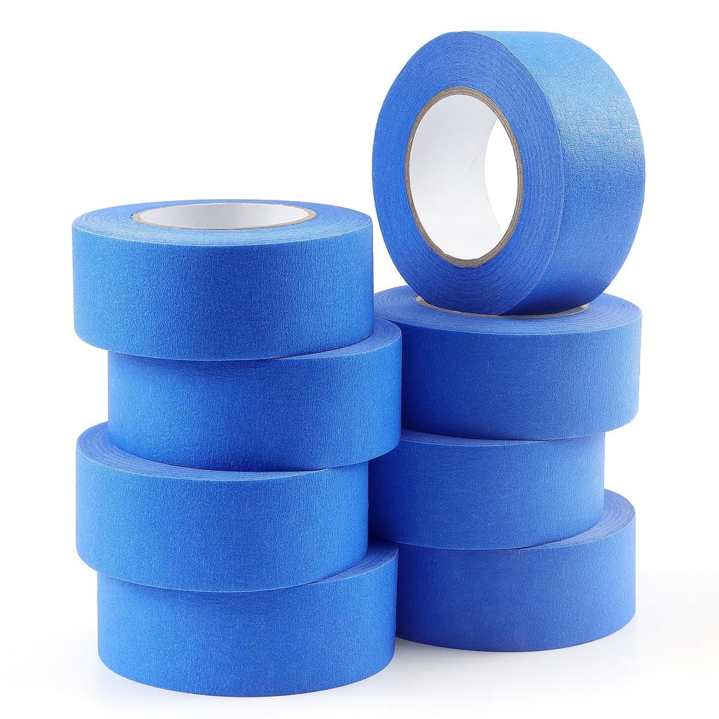 Blue Masking Tape 1 Inch X 20 Yards, 8 Rolls, 160 Yards in Total, Masking Tape for DIY Artist Craft Arts, Decoration, Drafting