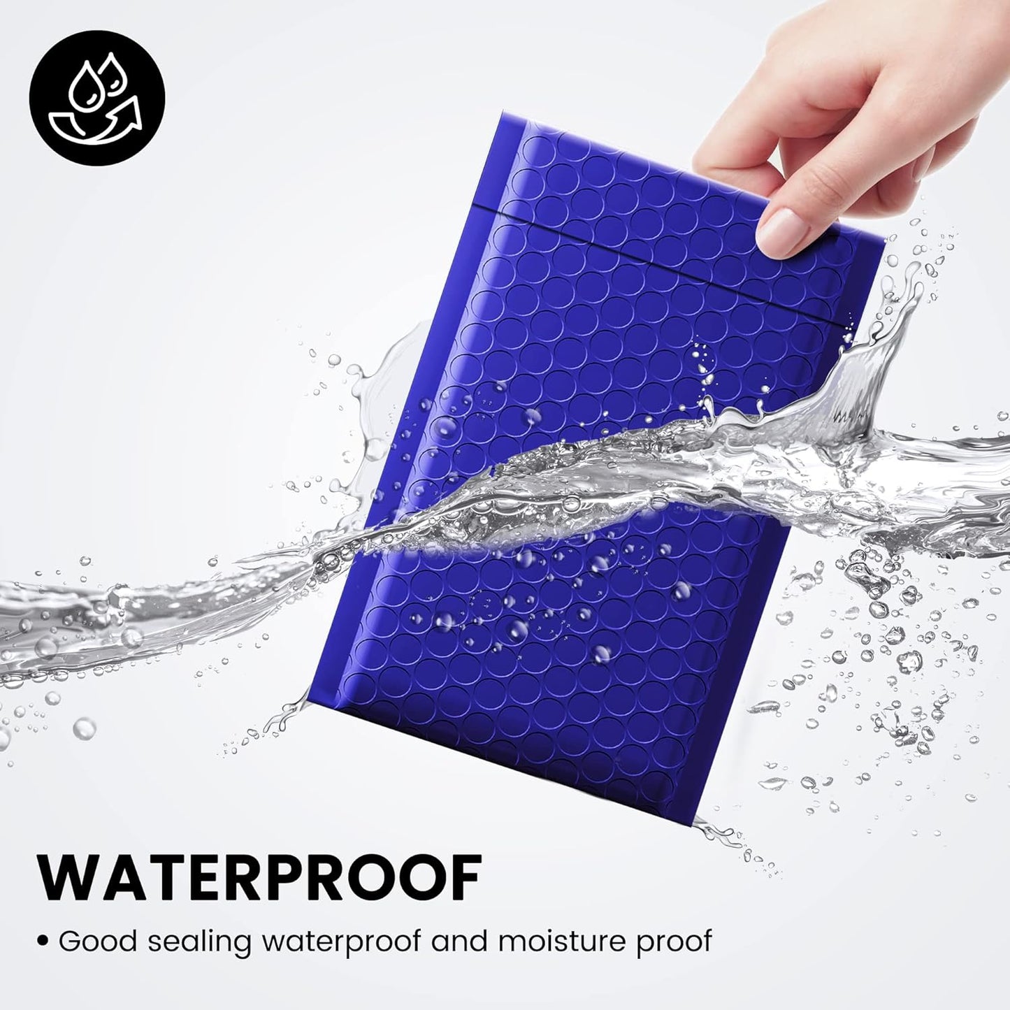 Fuxury 100Pcs 4x8 Bubble Mailers Royal Blue Shipping Padded Envelopes Usable Size 4x7' Waterproof Mailing Envelopes Bubble Padded for Mailing,Packaging, Small Business