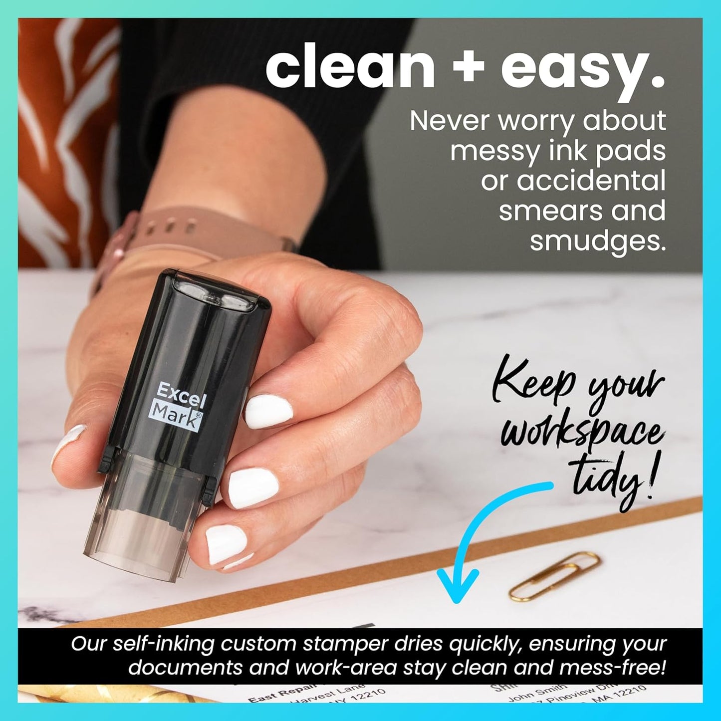 ExcelMark Round Teacher Stamp - Out of This World - RED Ink