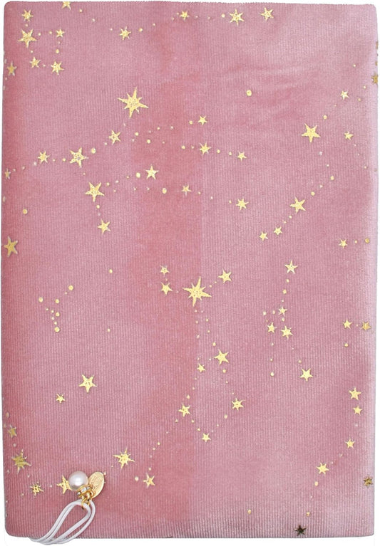 BLBMH A5 Book Covers for Paperbacks Book Cover for Privacy Fit for 5.5x8.3 inch Adjustable Book Sleeve Cover for Women Over 15 Diary Softcover Protector for Notebook - Velvet Pink