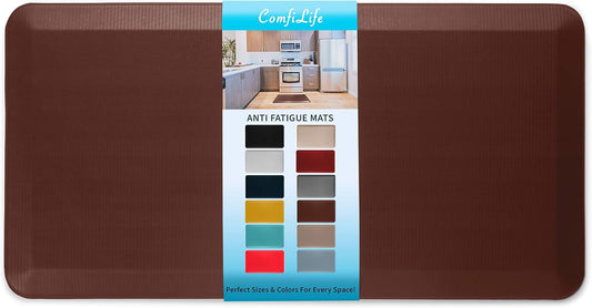 ComfiLife Anti Fatigue Floor Mat – 3/4 Inch Thick Kitchen Mats for Floor, Standing Desk Mat, Kitchen Rug – Comfort at Home, Office – Durable – Stain Resistant – Non-Slip Bottom (20" x 39", Brown)