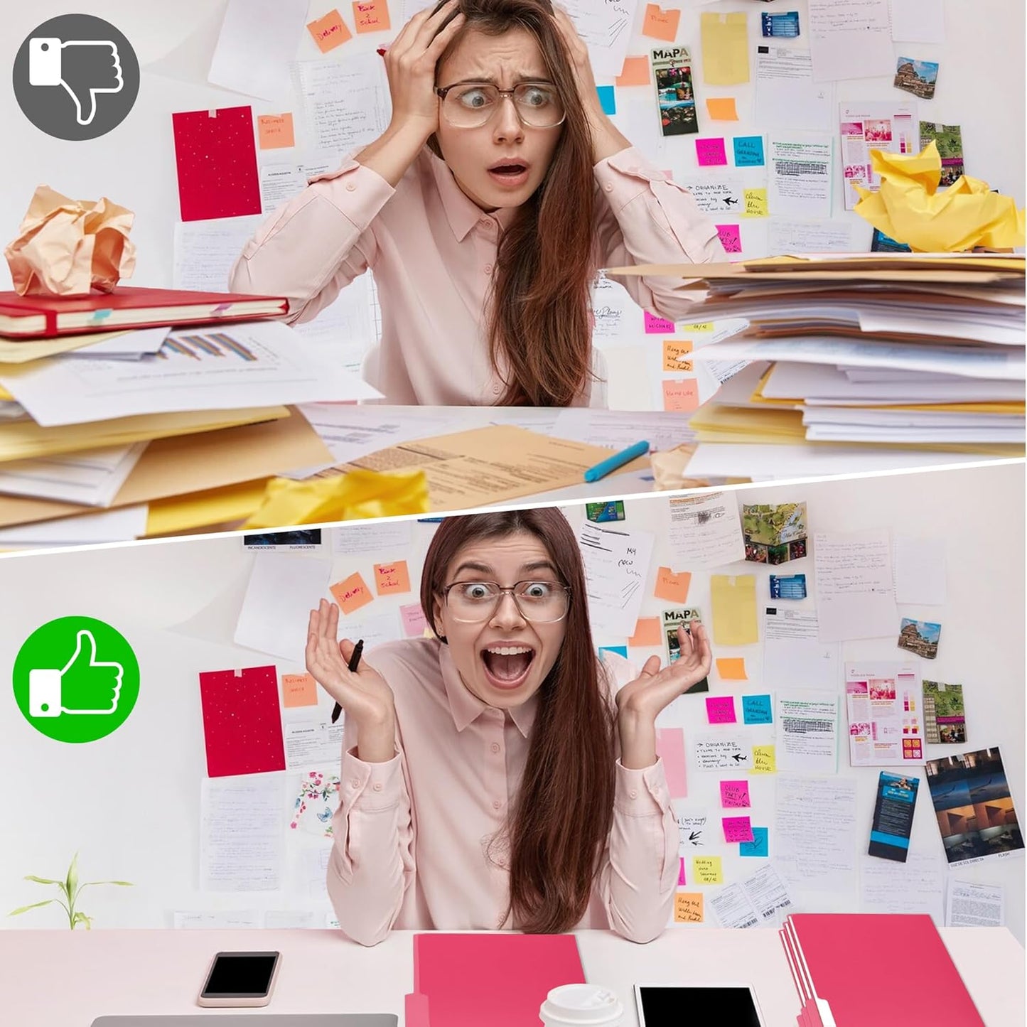 100 Packs Colored File Folders,Rose Red File Folders,Two Tone Color File Folder 8.5 x 11 Inch,1/3 Cut Tabs Letter Size,Manila File Folders for Office,School and Home,Organization